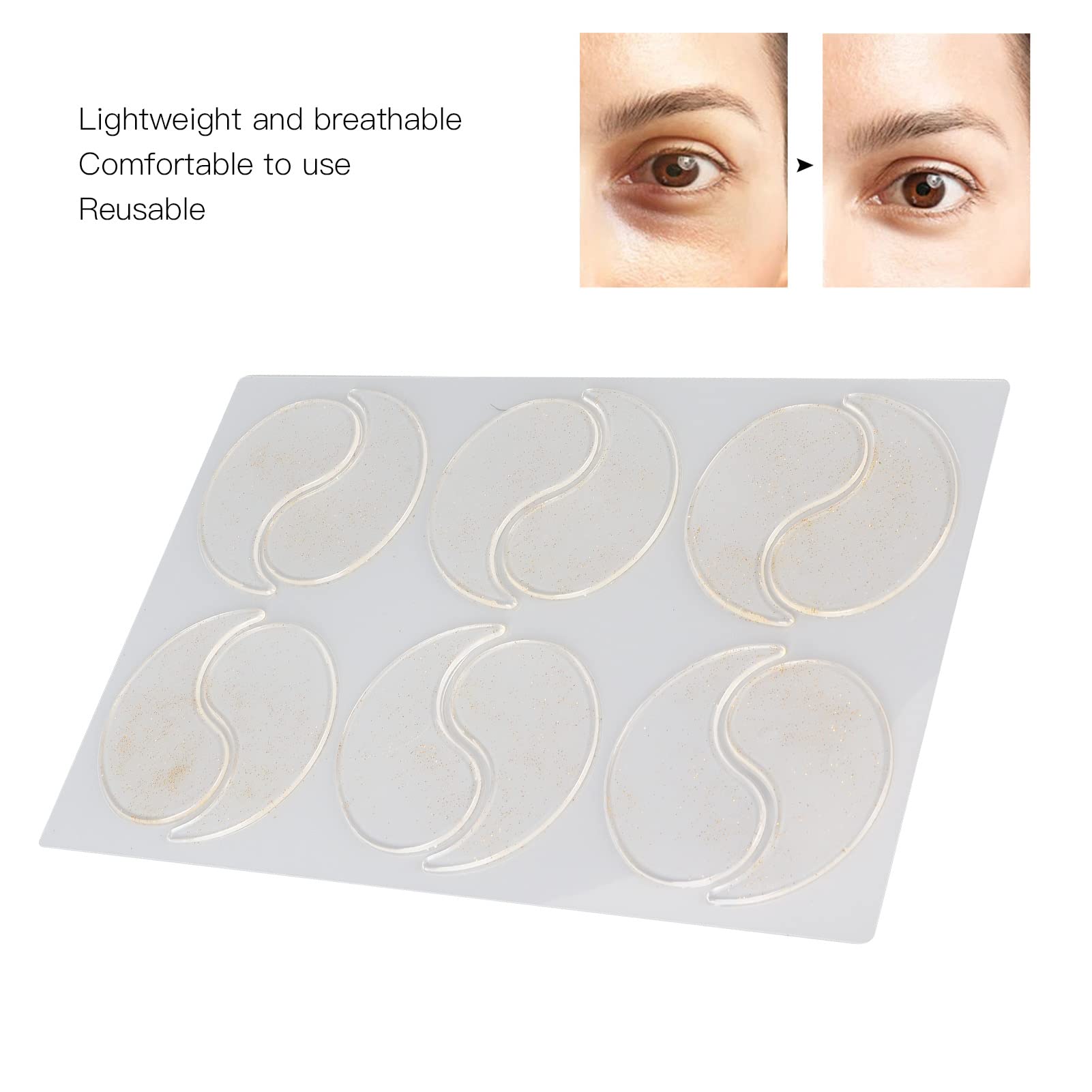 Reusable Silicone Eye Patches - 6 Pairs Wrinkle Prevention Masks for Home Spa