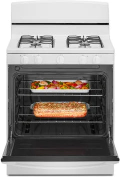 Amana AGR4203MNW 30 Inch Gas Range with Easy Clean Glass Door - Perfect for Home Kitchens & Small Restaurants