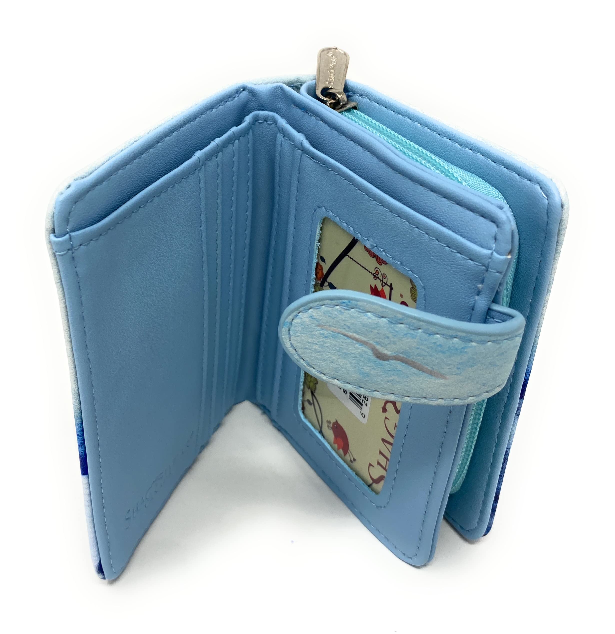 **Mystic Dolphin Vegan Faux Leather Small Beach Wallet for Women & Teens – Stylish Blue 4.5