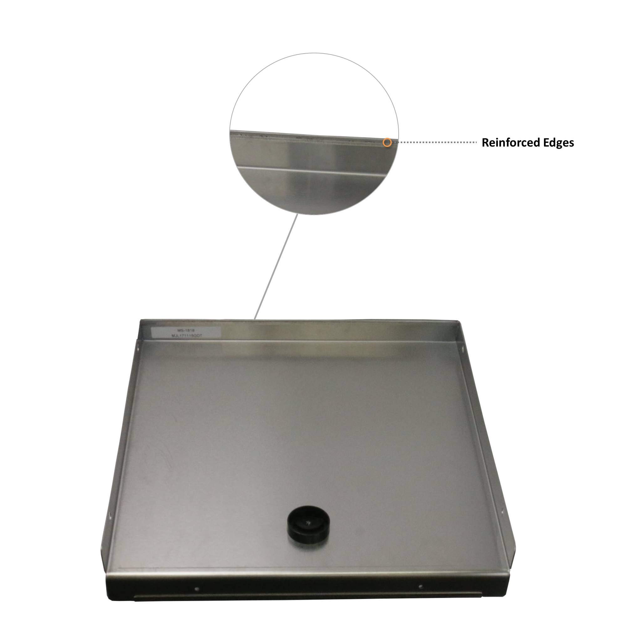 GSW NSF Approved Stainless Steel Microwave Wall Shelf - Heavy Duty Reinforced Edge, 24