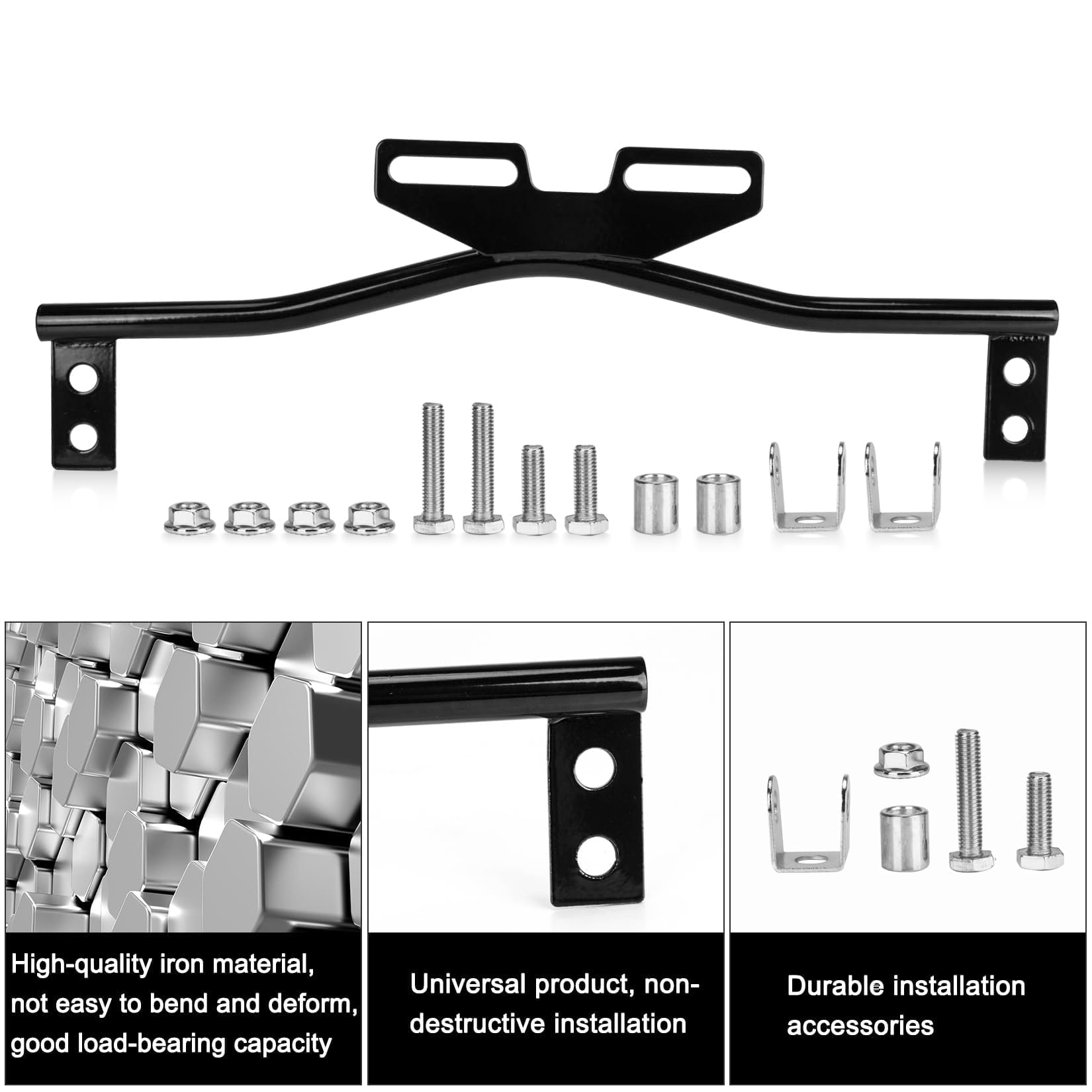 PSLER Universal Black Motorcycle Light Bracket Bar for Dyna Super Glide Road - LED Spot Fog Driving Passing Turn Signal Light Mounting Kit | Perfect for Night Riding, Off-Road Adventures & Custom Bike Builds