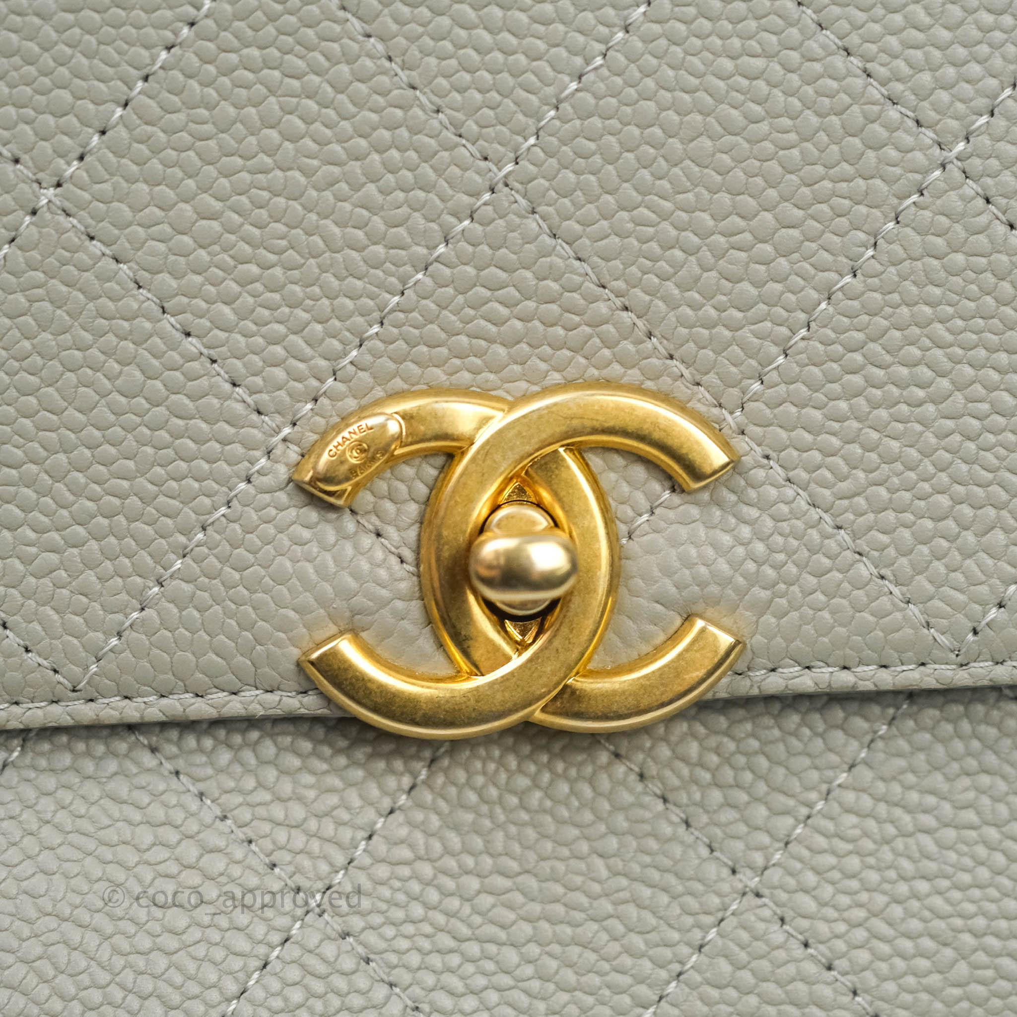 Chanel Chic Affinity Medium Grained Calfskin Grey Handbag with Aged Gold Hardware - Perfect for Work, Travel & Luxury Fashion Accessories