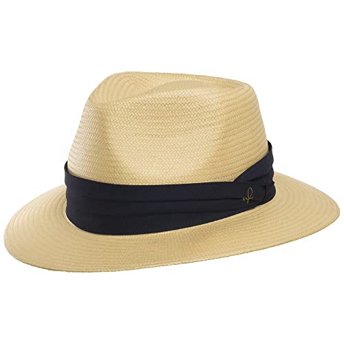 Natural Straw With Navy Hatband