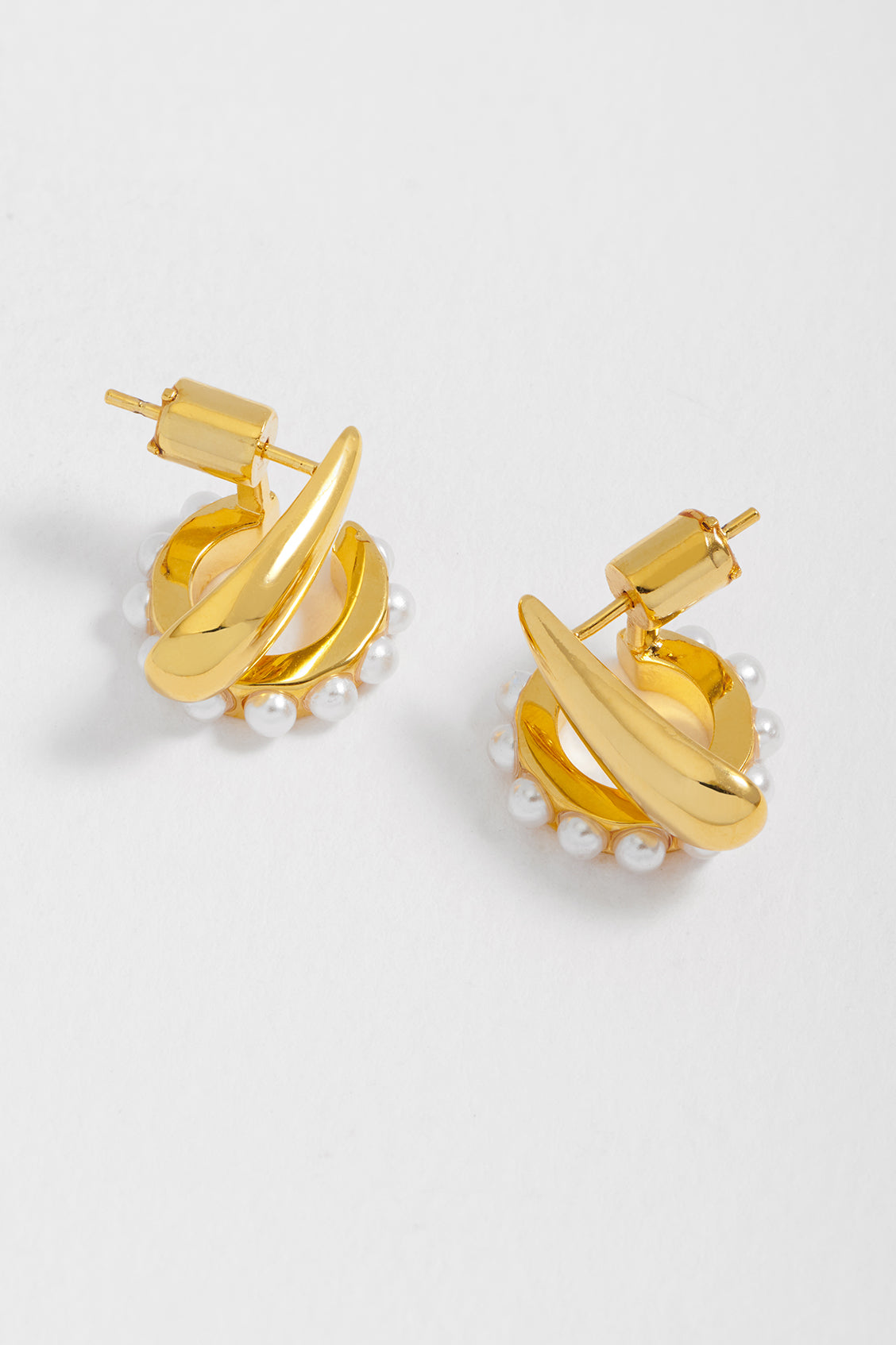 Elegant Illusion Pearl and Droplet Hoop Earrings - Perfect for Weddings, Parties & Special Occasions