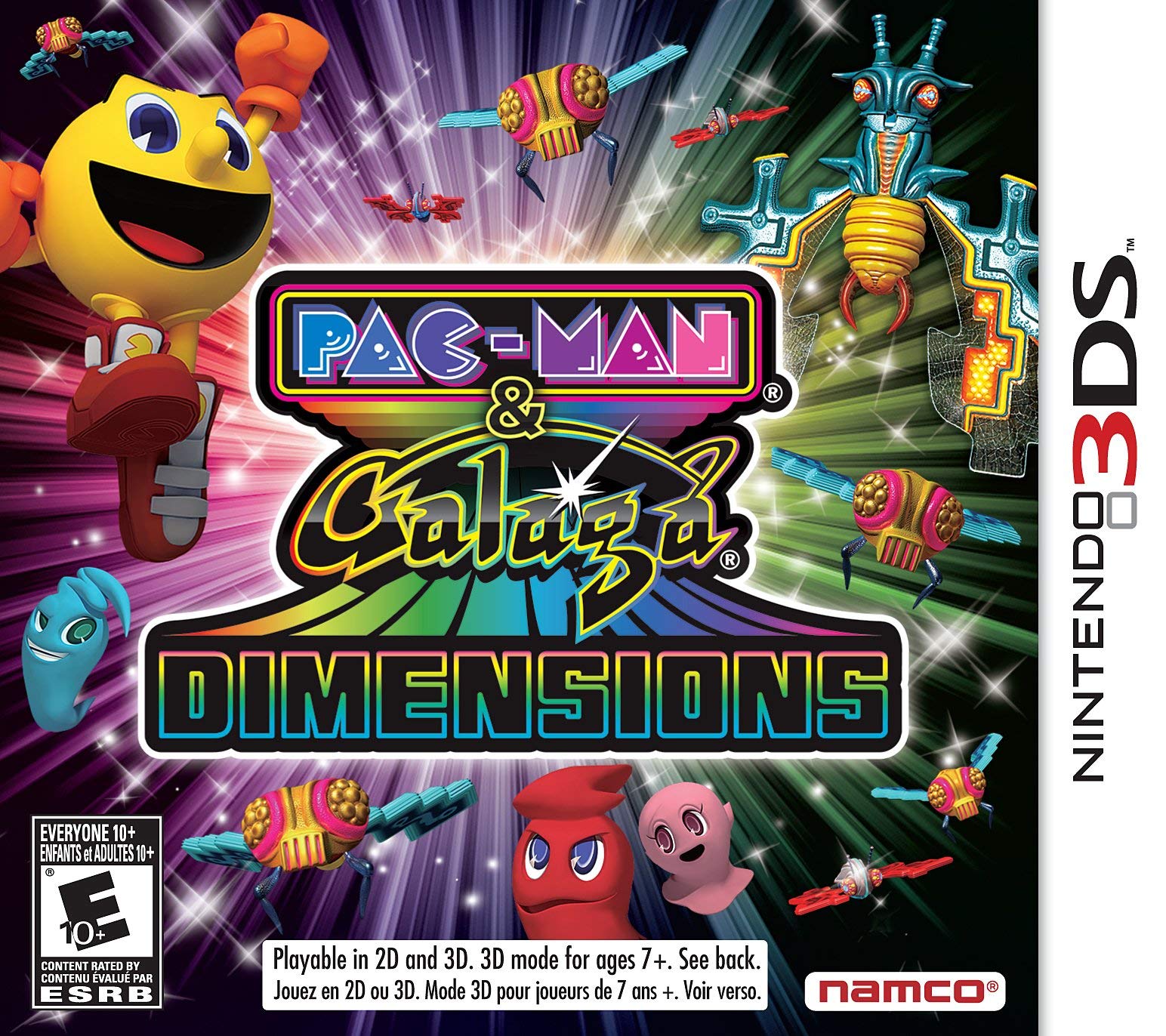 Renewed Pac-Man and Galaga Dimensions Game for Nintendo 3DS - Classic Arcade Action for Kids & Adults - Perfect for Travel, Parties, and Retro Gaming Fun