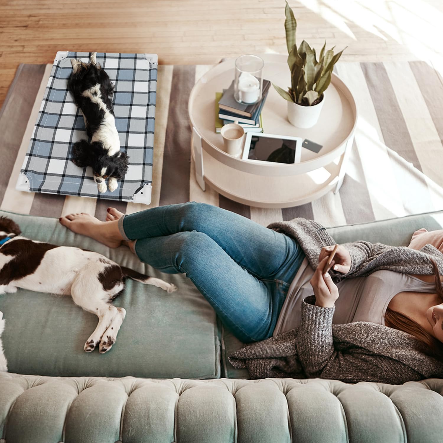 Elevated Dog Bed - Raised Cooling Pet Bed for Small & Medium Dogs - Breathable Mesh Design for Indoor & Outdoor Use - Perfect for Home, Yard, Camping & Travel