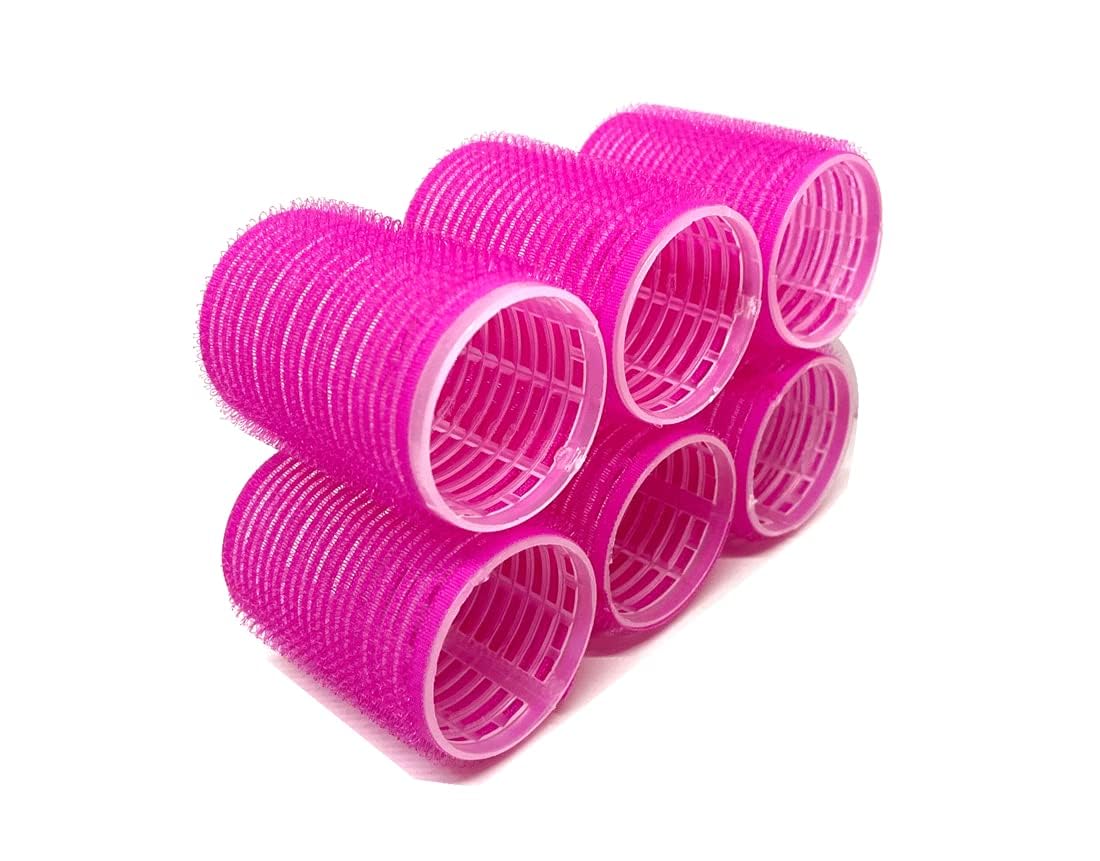 Lakshmi Hair Rollers Curlers Set - 6 Pieces (4x6cm, Multi Color) for Salon-Quality Curls at Home - Perfect for Styling, Waves, and Volume