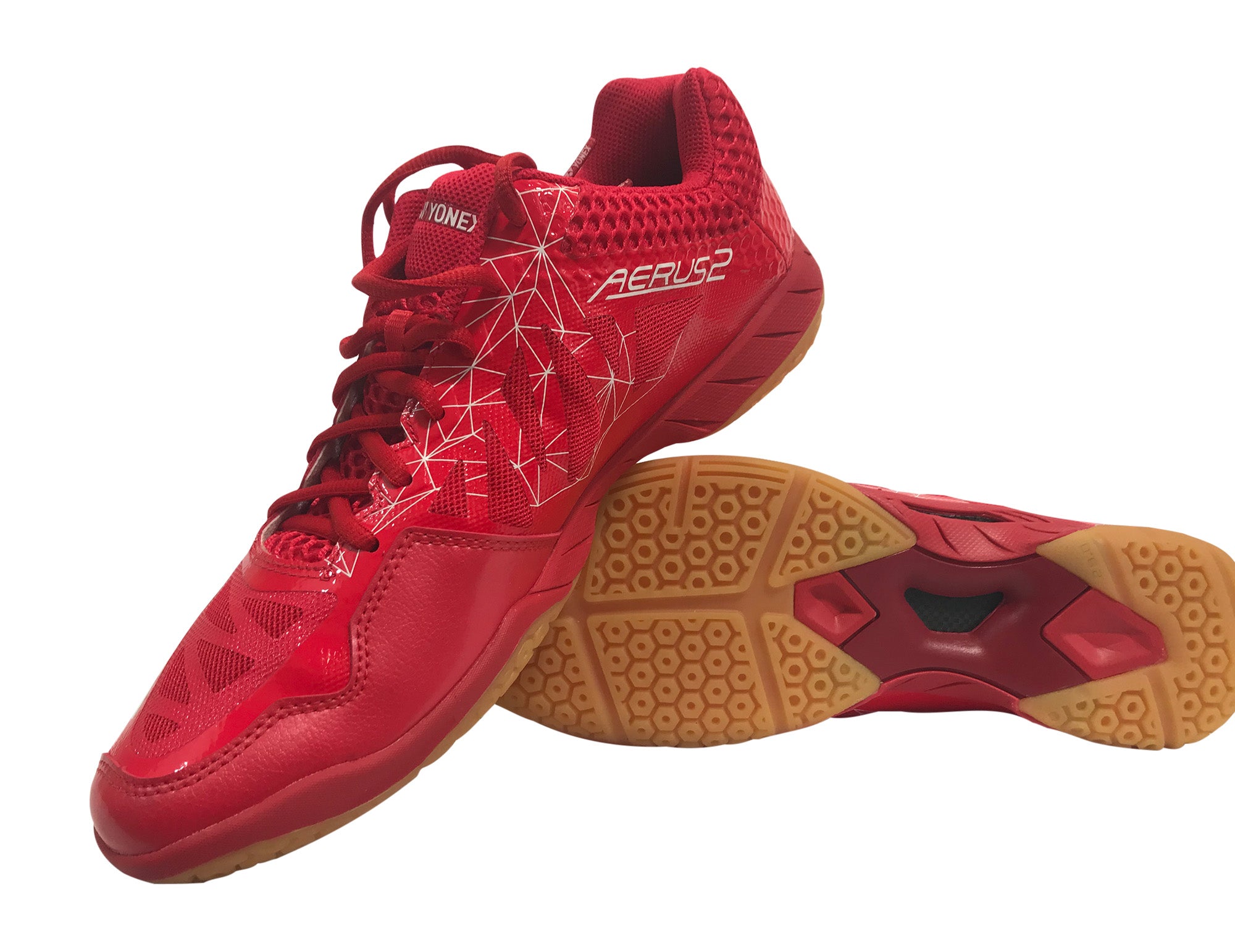 Yonex Aerus 2 MX Men's Badminton Shoes - Lightweight & Breathable Red Sports Shoes for Indoor Court Games & Training