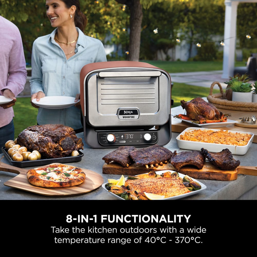 Ninja Woodfire Outdoor Grill & Smoker - Portable BBQ Oven for Backyard, Camping, Tailgating & Outdoor Cooking | Perfect for Grilling, Smoking, Baking & Roasting