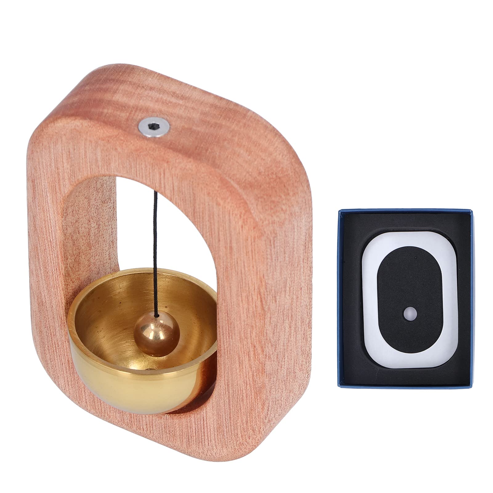 Wooden Door Wind Chimes with Magnet - Mahogany & Blue Refrigerator Wind Chimes for Kitchen, TV Cabinets, Closets & Home Décor - Soothing Wind Chime Sounds for Relaxation & Feng Shui