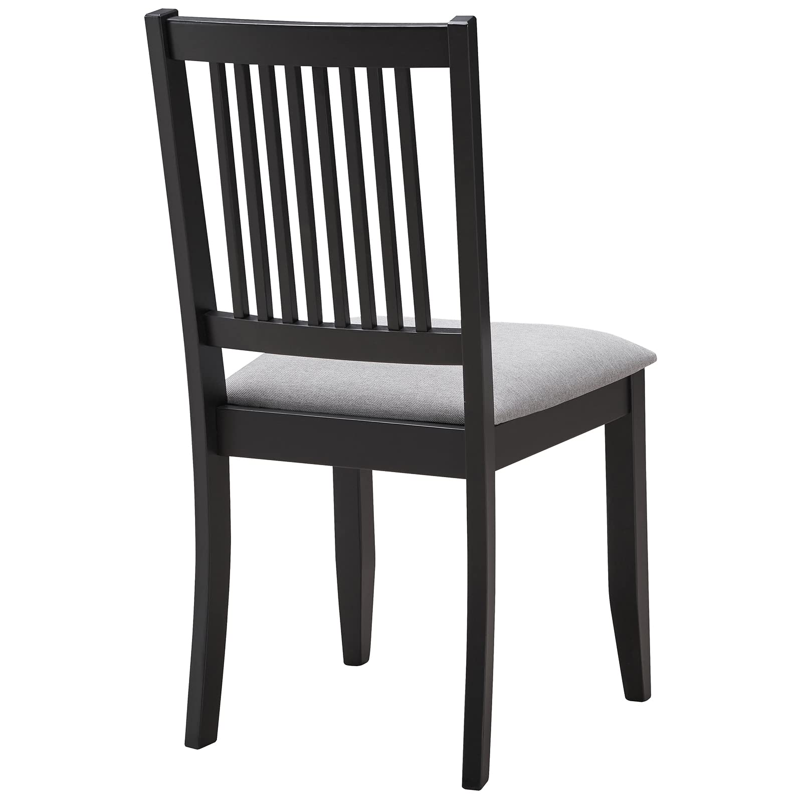 DUHOME 2-Piece Dining Chair Set - Solid Rubber Wood Kitchen Chairs with Comfortable Fabric Seat & Backrest - Modern Armless Dining Chairs for Home, Restaurant, Cafe (Black) - Perfect for Small Spaces, Breakfast Nooks & Casual Dining Areas