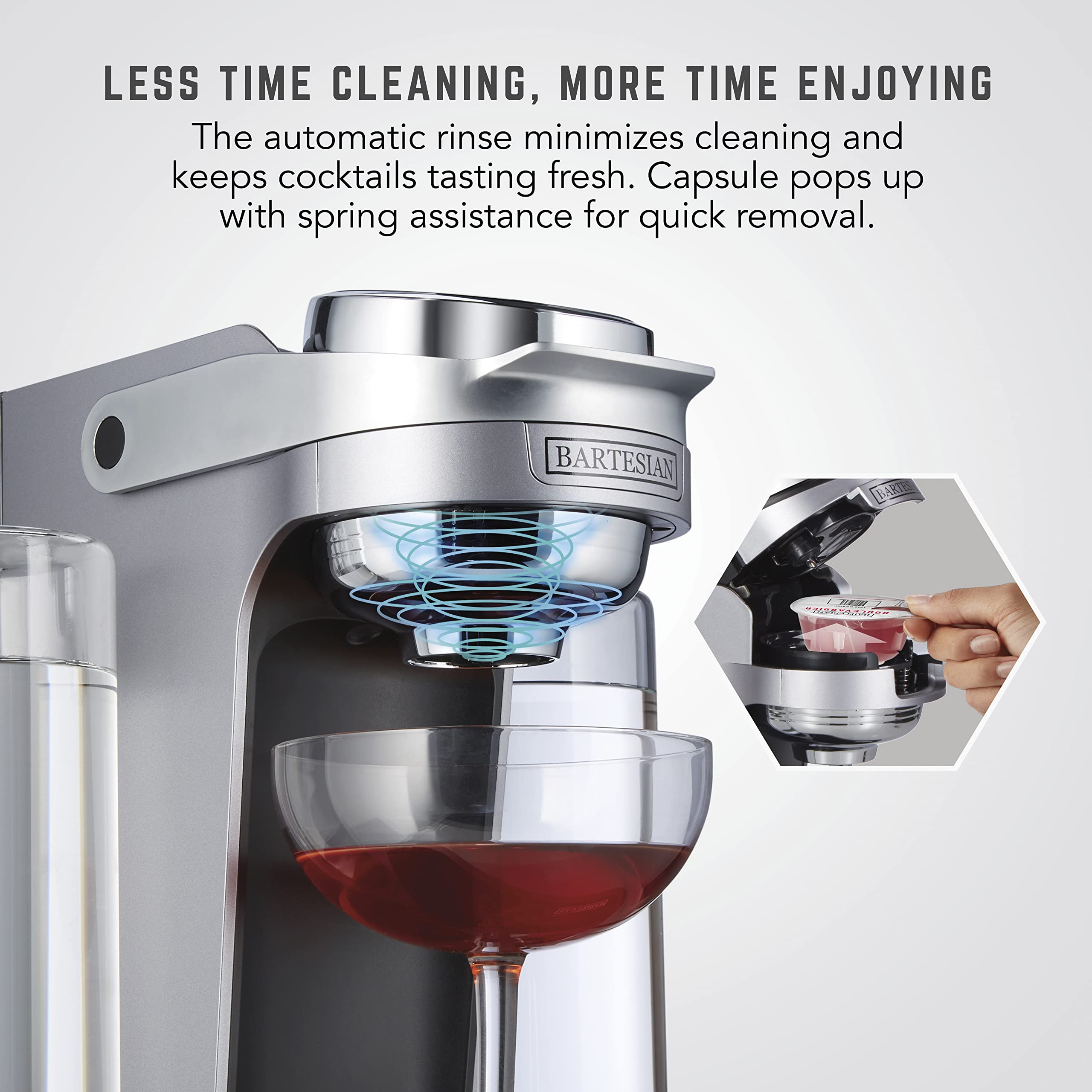 Bartesian Professional Cocktail Machine with 5 Premium Glass Bottles - Automatic Cocktail Maker for Home Bar, Parties & Entertaining (Renewed) - Perfect for Home Mixology, Hosting & Gift Giving