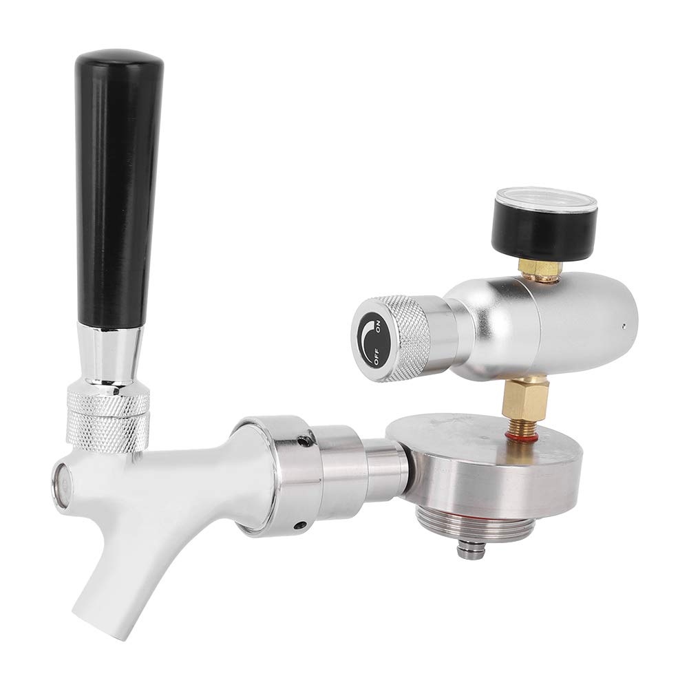 Stainless Steel Beer Faucet & Line Cleaning Jumper - Compatible with US Standard Tap | Perfect for Home Brewing, Kegerator Setup & Draft Beer Maintenance