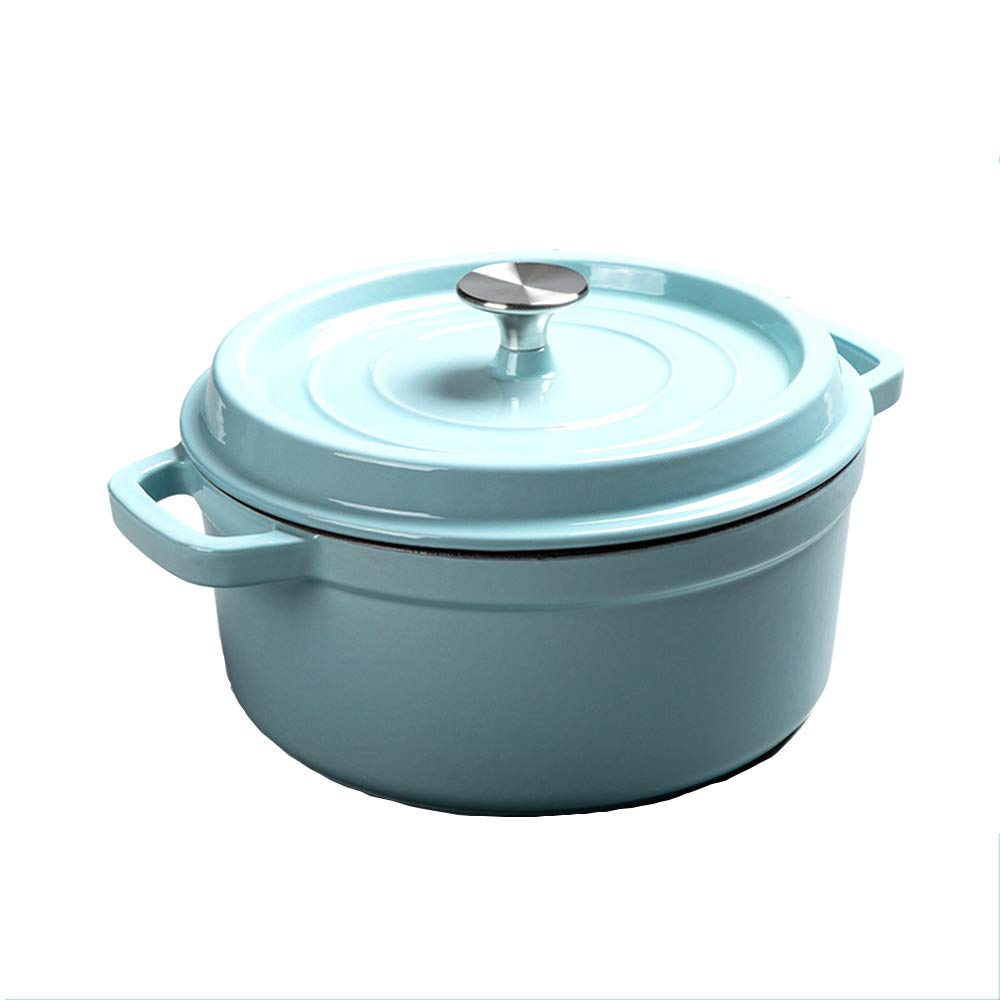 Premium CHARON Enameled Cast Iron Dutch Oven with Lid - 6.5QT Heavy Duty Oven Safe Cookware for Braising, Stewing & Slow Cooking - Compatible with Gas, Electric & Induction Stovetops - Vibrant Green Color - Perfect for Soups, Bread Baking & Camping Meals