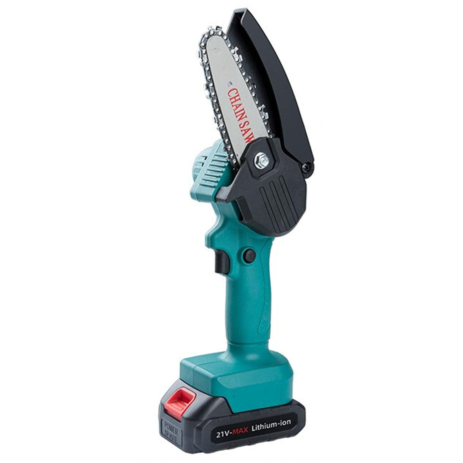 QILIN 4-Inch Mini Cordless Electric Chainsaw - One-Hand LED Light Chainsaw for Tree Trimming, Wood Cutting & Gardening | Perfect for DIY Projects, Yard Work & Outdoor Landscaping (Green)