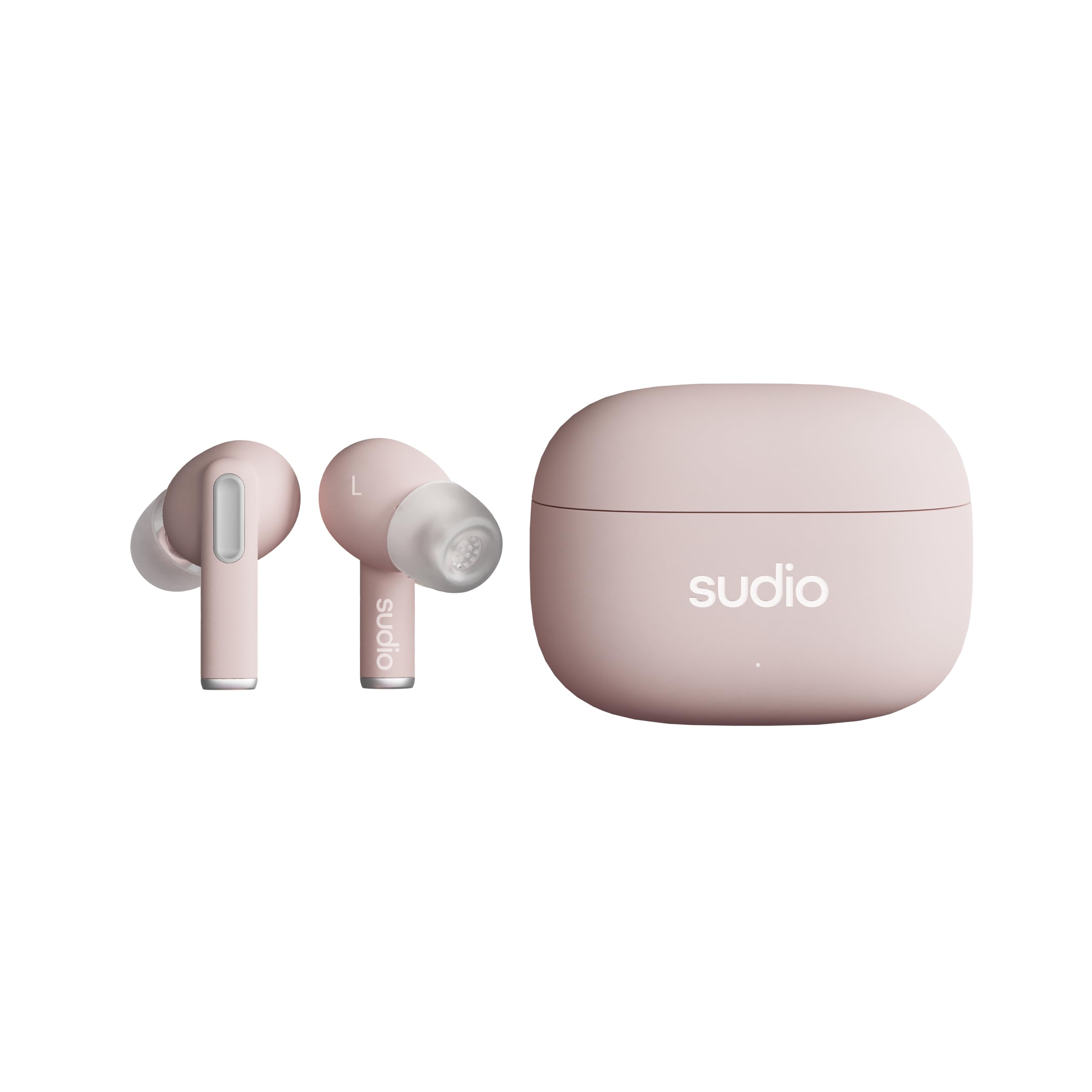 Sudio A1 Pro Wireless Earbuds with ANC, Bluetooth 5.3, IPX5 Waterproof, Touch Control, 30H Playtime, Hi-Fi Sound - Perfect for Gym, Running, Travel & Work (Pink)