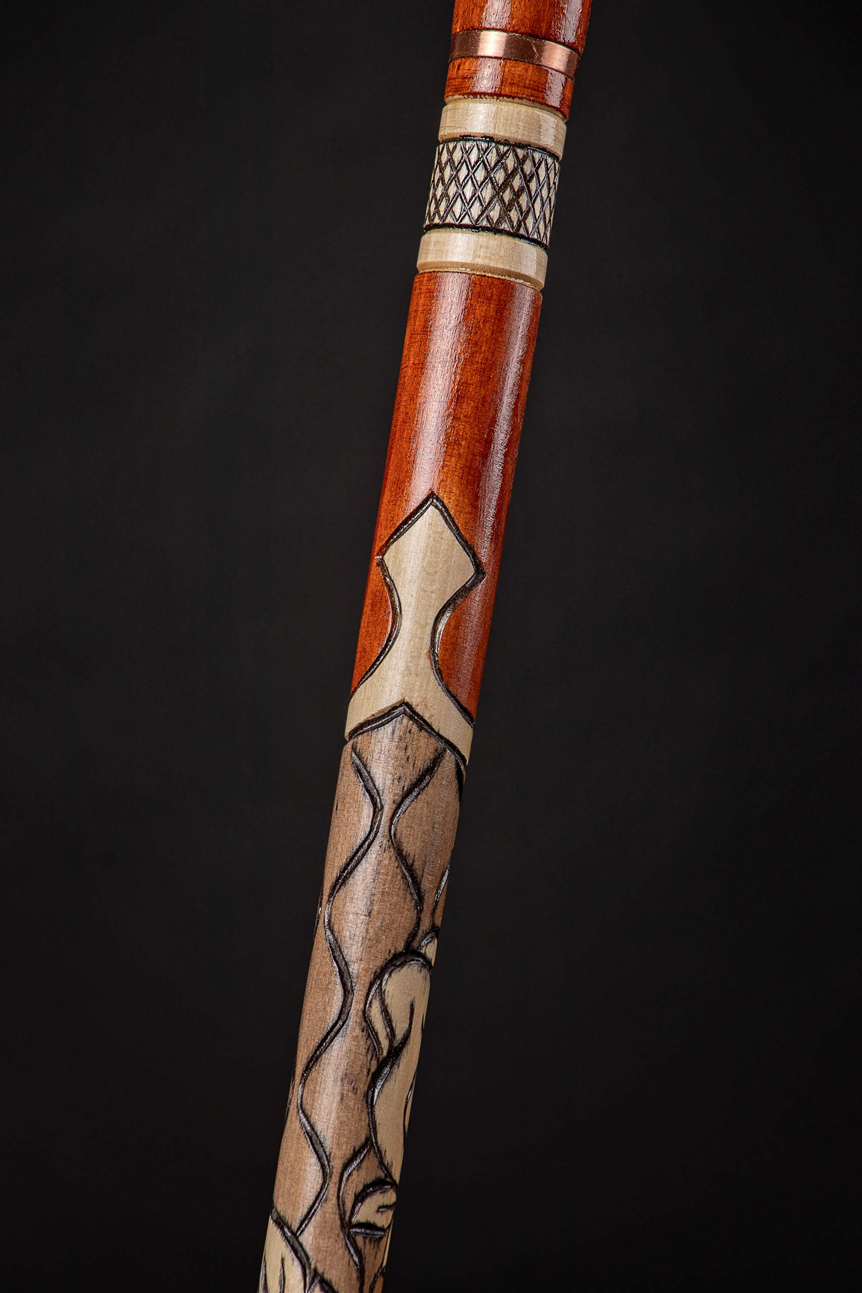 Handmade Red Carved Wooden Cane - Derby Style Walking Stick for Hiking & Support - Perfect Gift for Seniors & Outdoor Enthusiasts - Ideal for Hiking, Travel, and Daily Mobility Assistance