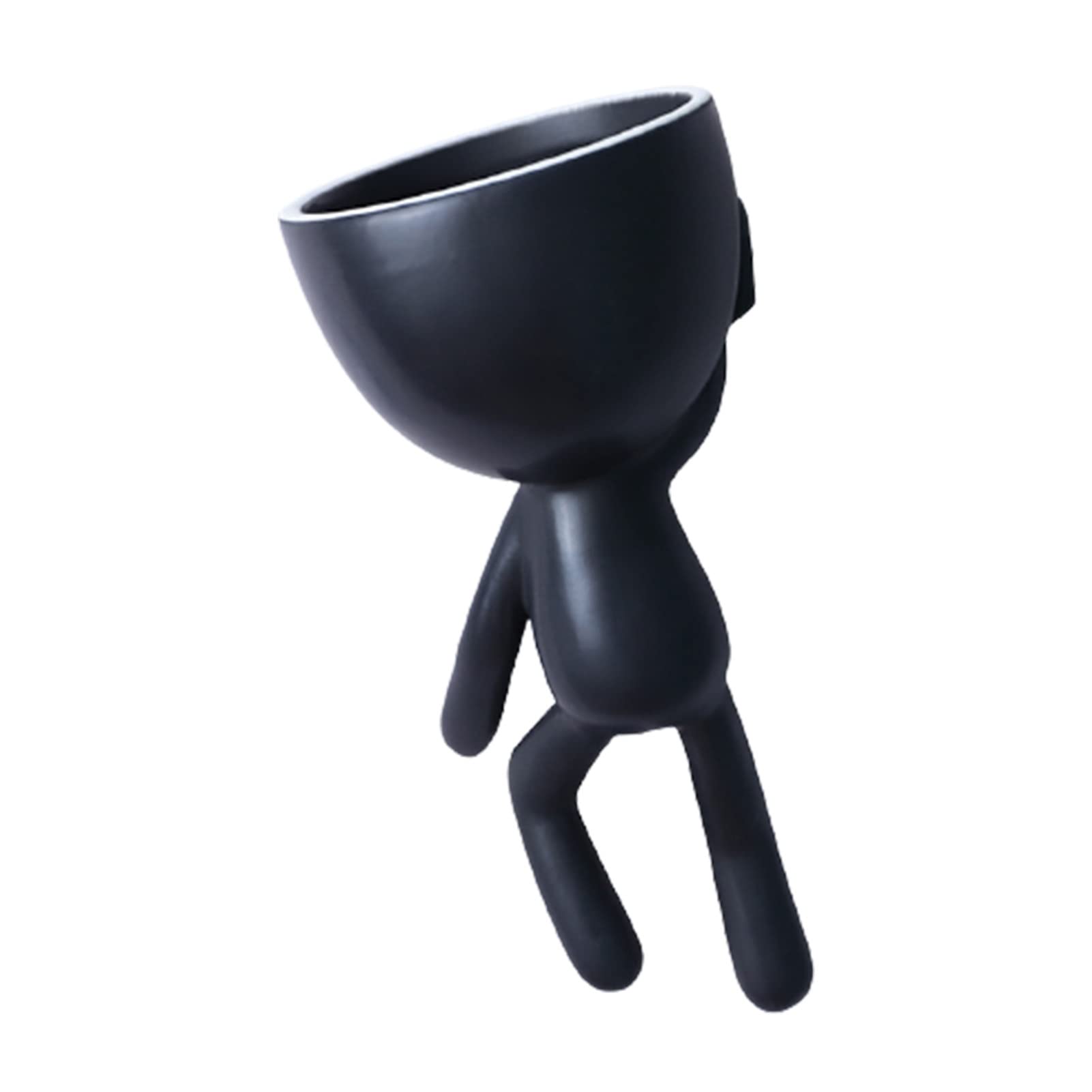 SANWOOD Hanging Flower Pot Set - Unique Cartoon Human Shape Eco-Friendly Ceramic Vase for Home Decor, Office Desk (Black) | Perfect for Living Room, Bedroom & Gift Giving