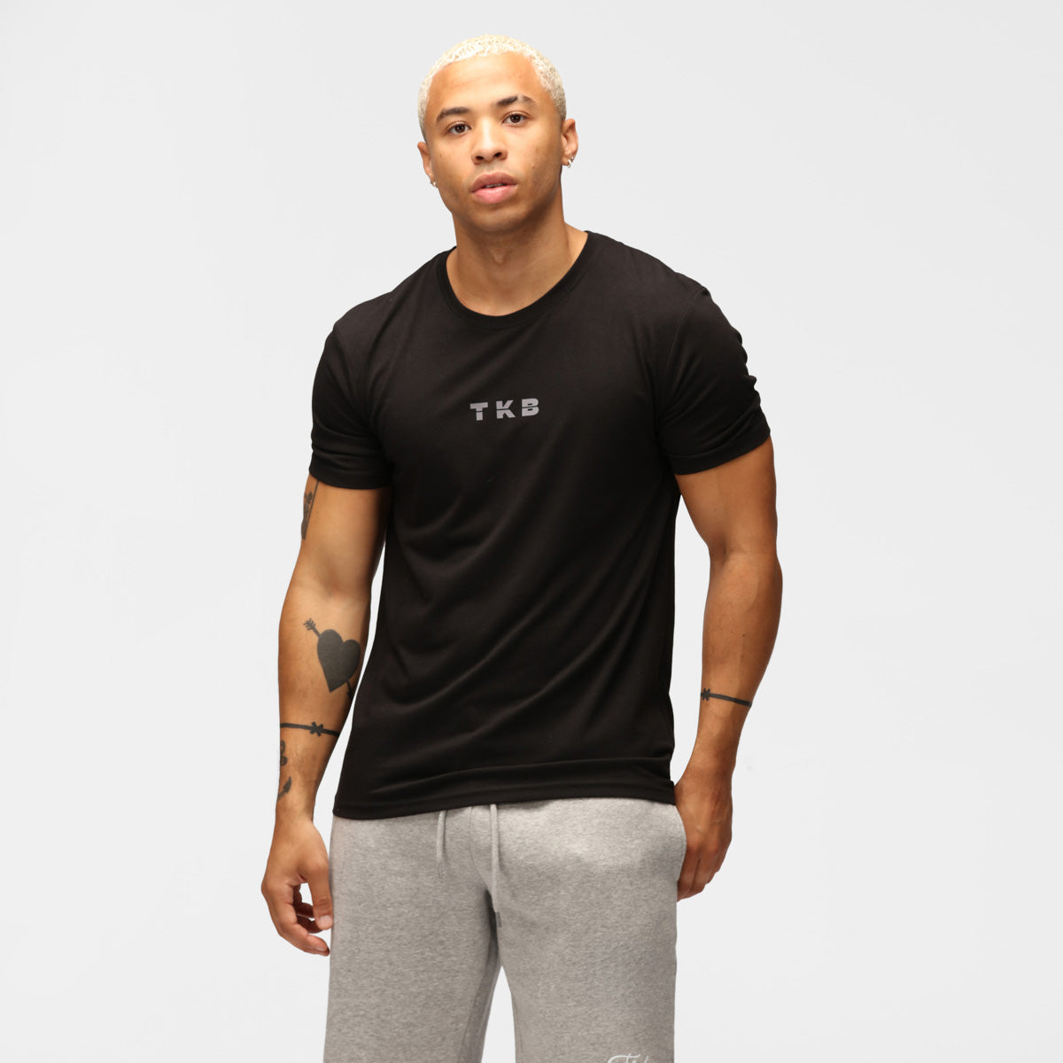 Premium TKB Men's Black Tri-Blend T-Shirt - Soft & Comfortable Cotton-Polyester-Spandex Tee for Casual Wear, Gym & Everyday Outfits