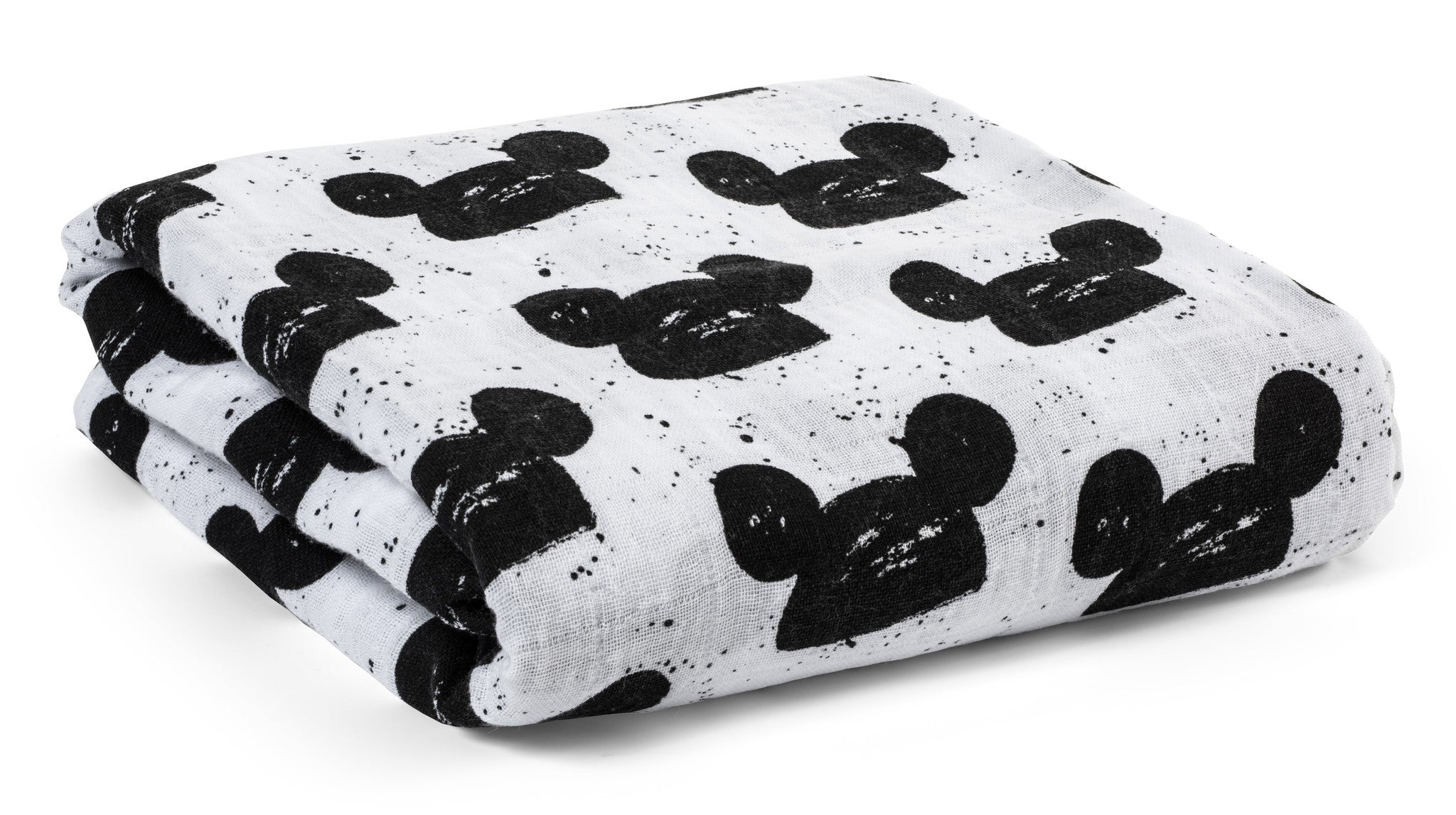 Modern Burlap Muslin Swaddle Blanket for Babies - Soft Breathable Cotton Receiving Blanket for Newborns, Infants & Toddlers - Perfect for Swaddling, Nursing, Stroller & Car Seat Cover (Modern Mouse Design)