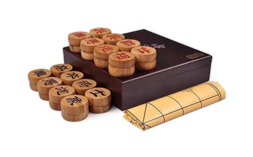 Premium Chinese Chess (Xiangqi) Bamboo Board Game Set - 2 Player Strategy Travel Game for Adults & Kids - Perfect for Home, Office, Travel & Gifts