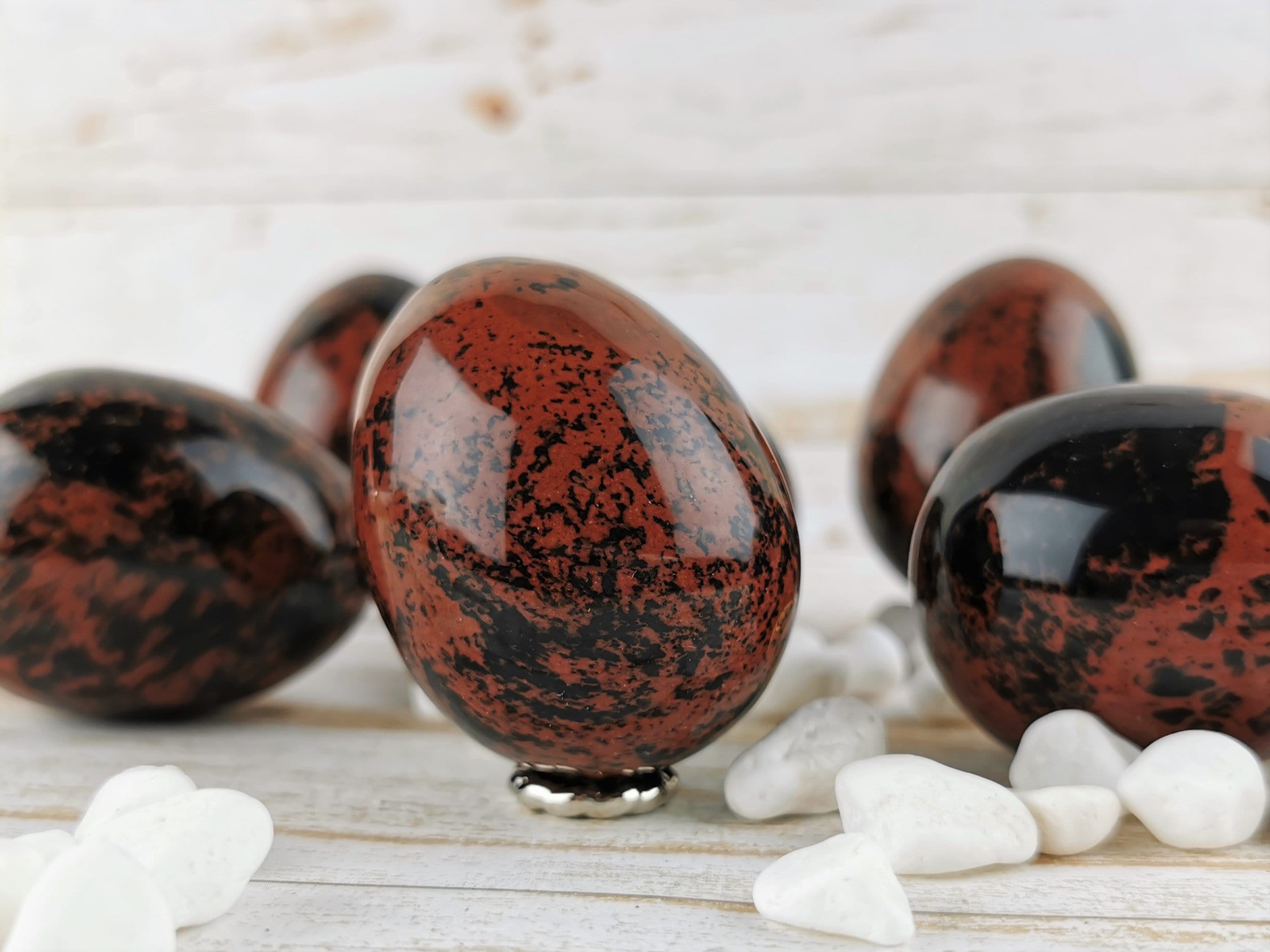 5cm Mahogany Obsidian Eggs - Natural Healing Crystal for Meditation, Reiki & Energy Balancing - Perfect for Home Decor, Yoga & Spiritual Practices