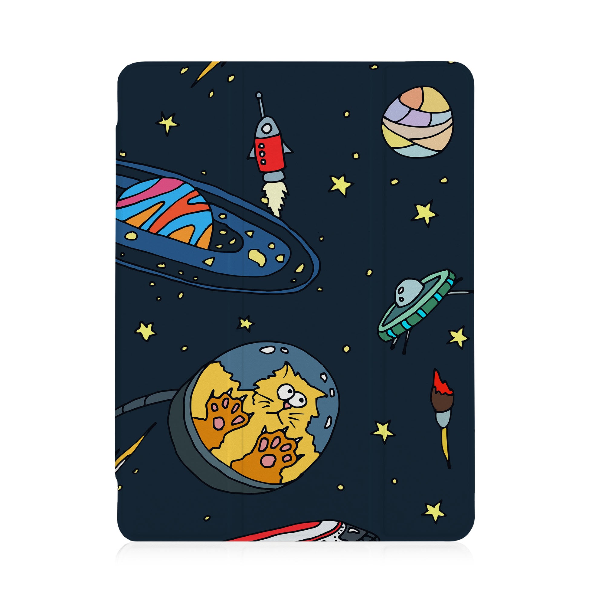 Premium iPad See-Through Case with Astronaut Space Design - Slim Protective Cover for iPad Air/Pro, Perfect for Work, School & Travel
