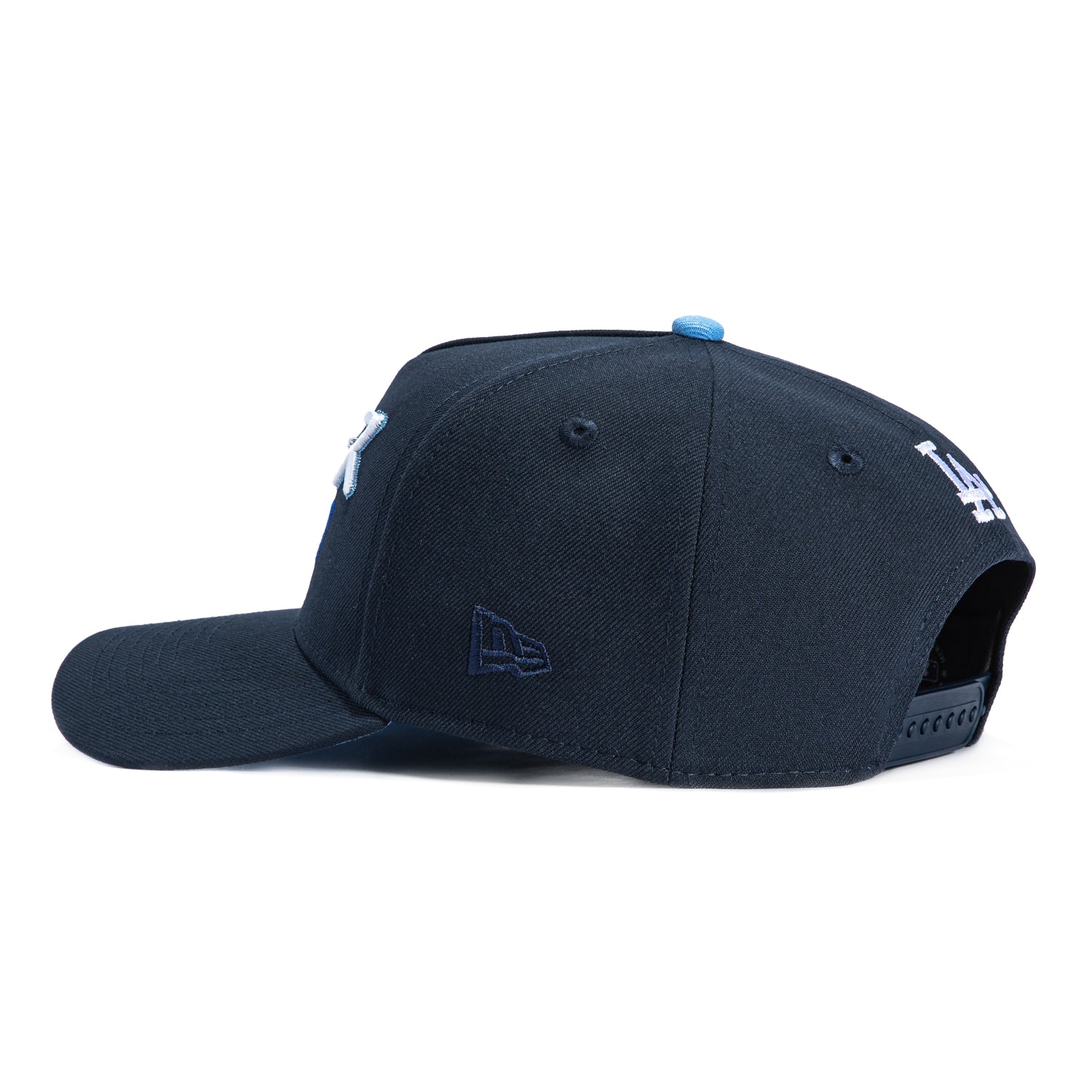 New Era 9Forty A-Frame Los Angeles Dodgers Shohei Ohtani 50/50 Patch Kanji Script Snapback Hat - Navy & Light Blue - Official MLB Baseball Cap for Men, Women, Fans & Streetwear Fashion