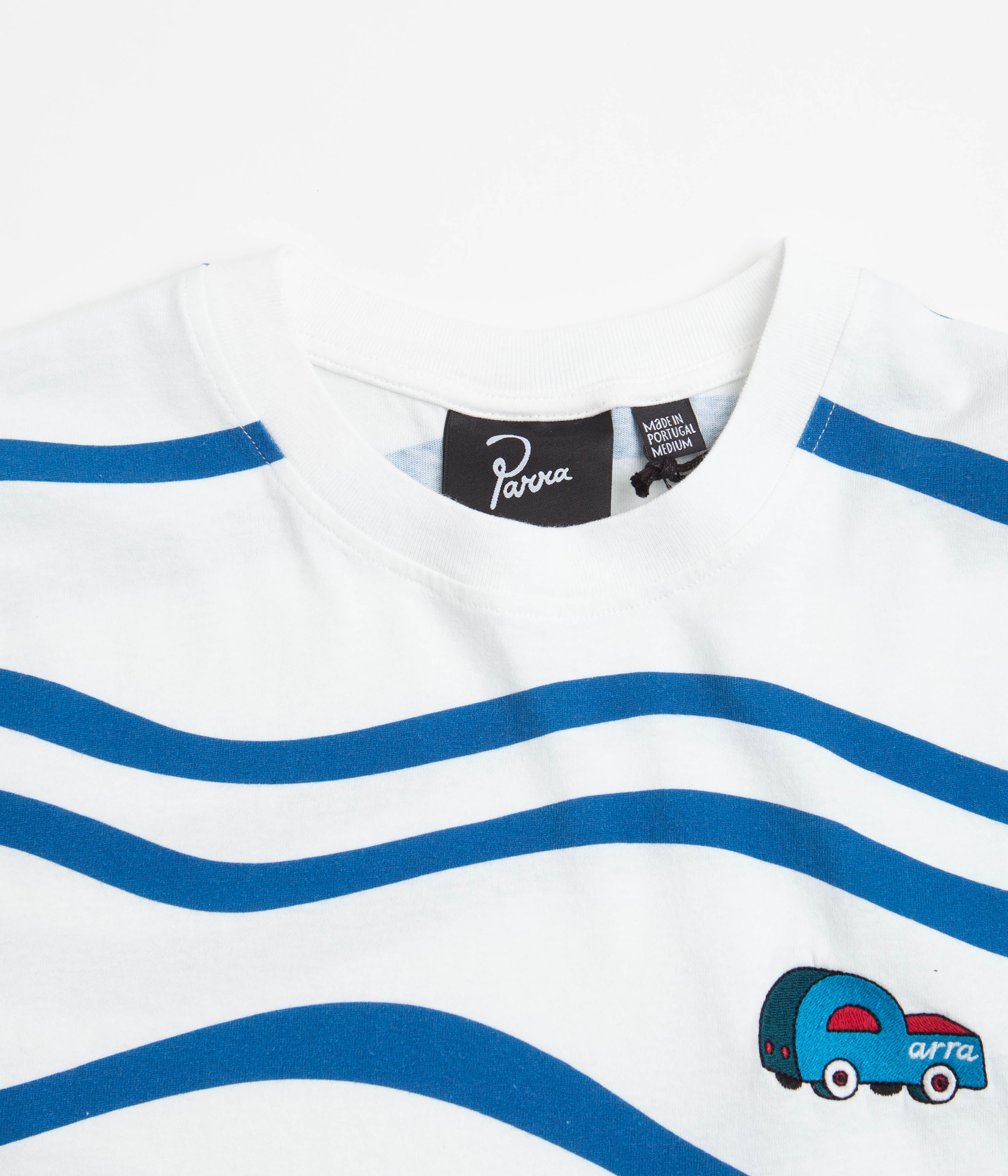 Parra Stupid Car Logo T-Shirt for Men & Women - Premium White Cotton Graphic Tee - Casual Streetwear for Car Enthusiasts & Funny Gift Ideas