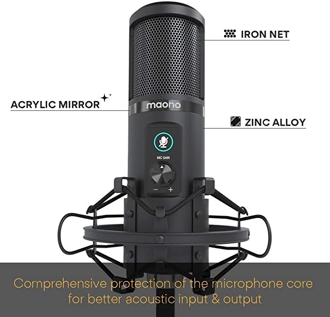 Maono AU-PM421 USB/XLR Professional Podcast Microphone for Streaming, Recording & Voiceovers - Perfect for YouTube, Twitch & Home Studios