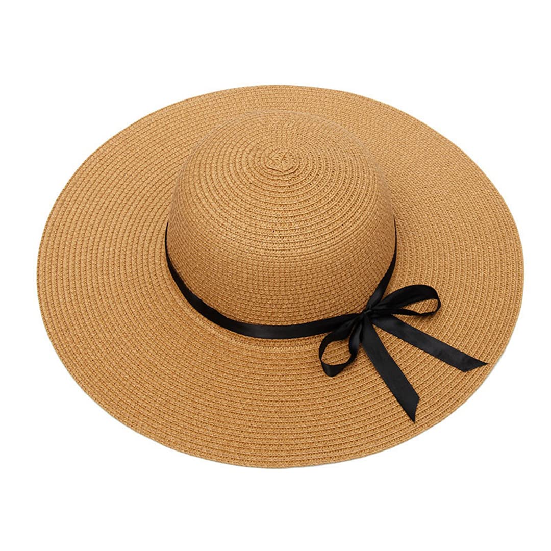 Custom Embroidered Women's Straw Hat with Personalized Text & Logo - Wide Brim Summer Beach Hat for Outdoor Activities, Vacations, and Sun Protection