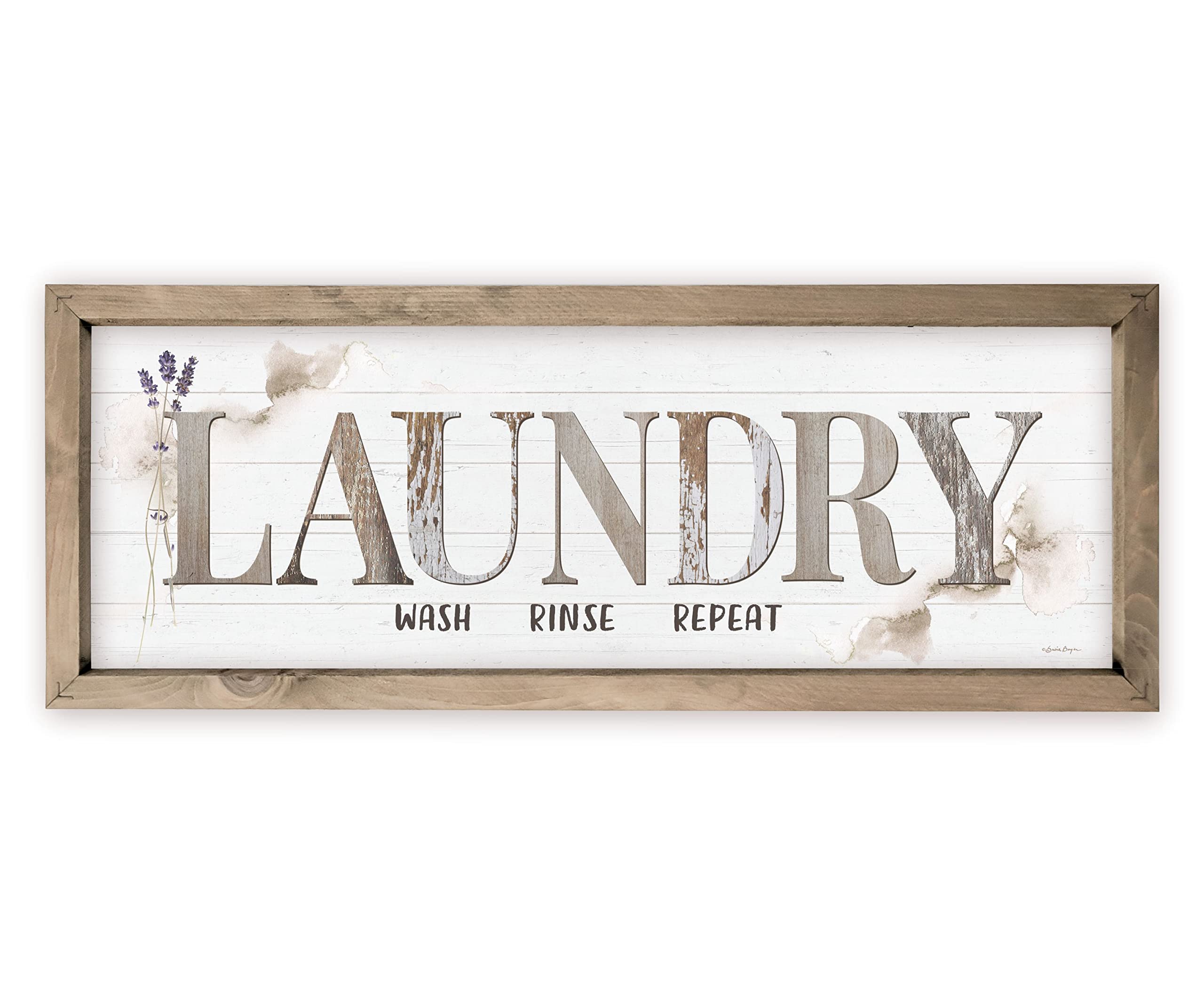 Rustic Wood Wall Sign with Frame - 12x36 Inch Laundry Room Decor - Perfect for Laundry Room, Bathroom, or Farmhouse Style Home Décor