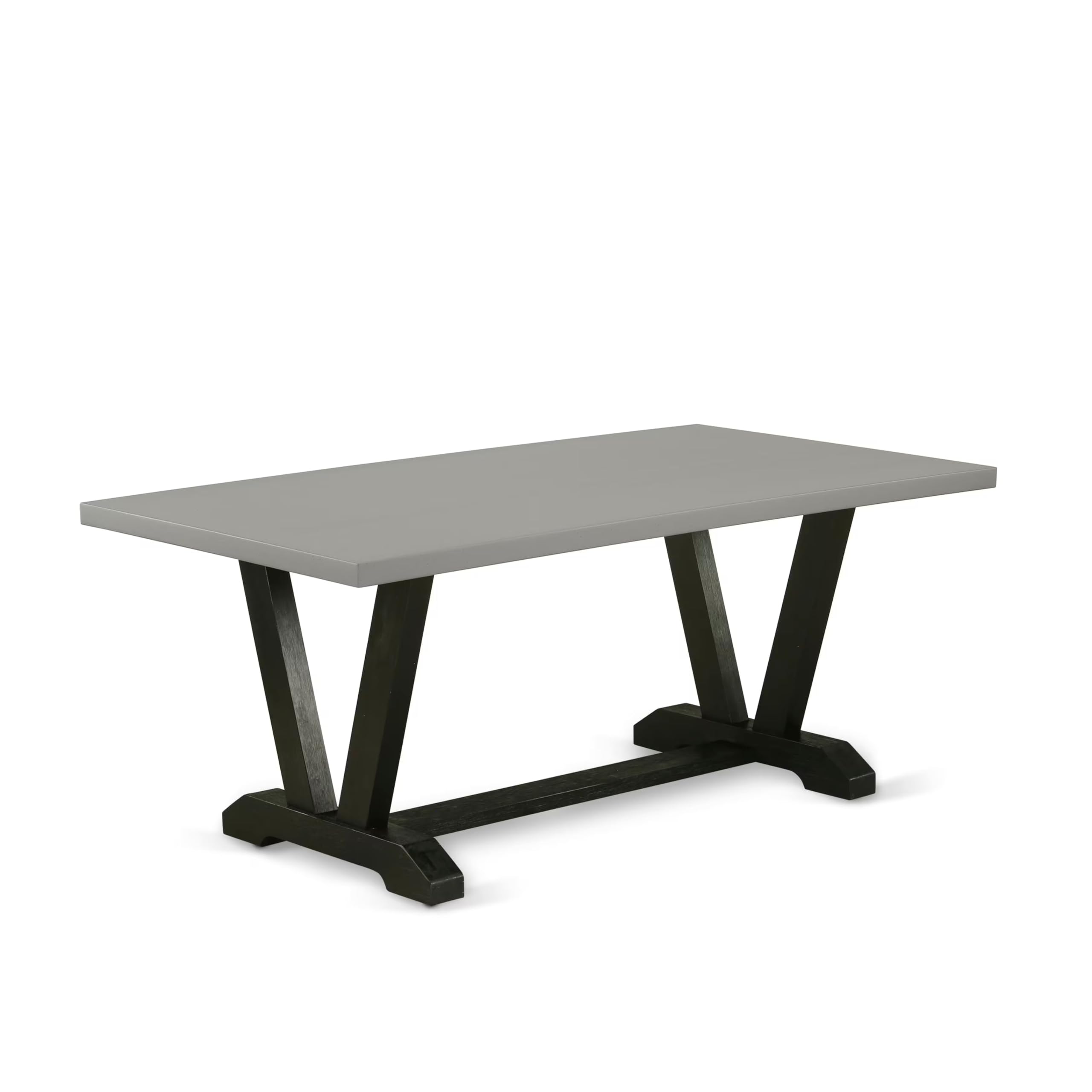 East West Furniture 5-Piece Kitchen Dining Set - 40x72 Inch Rectangle Table with V-Legs & 4 Black Linen Fabric Chairs | Modern Dining Room Furniture for Small Spaces | Perfect for Family Meals, Dinner Parties, and Everyday Use