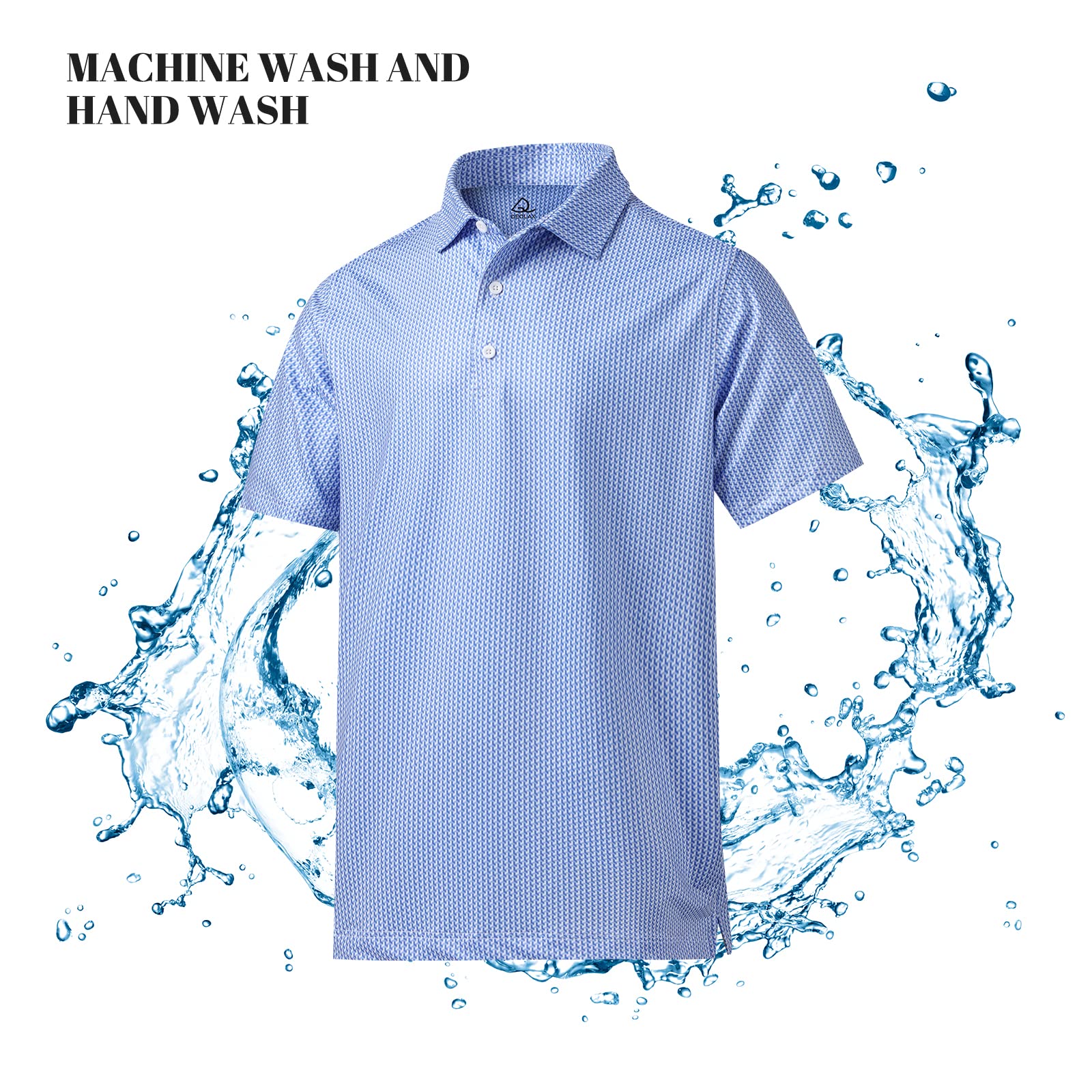 DEOLAX Men's Fashion Print Golf Polo Shirts - Quick Dry, Dry Fit, Short Sleeve Funny Golf Shirt for Men - Perfect for Golf, Casual Wear & Outdoor Activities