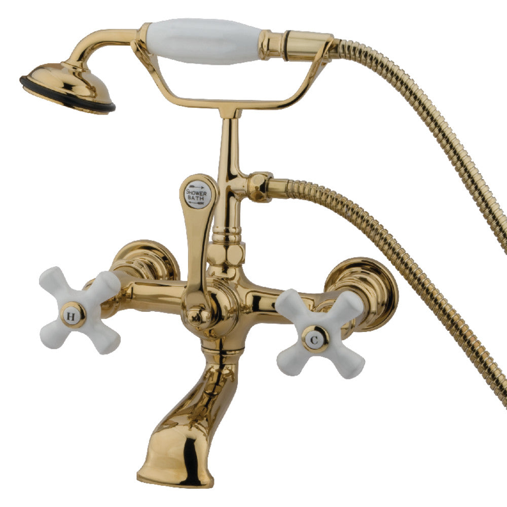 Kingston Brass CC559T5 Vintage 7 Inch Wall Mount Tub Faucet with Hand Shower