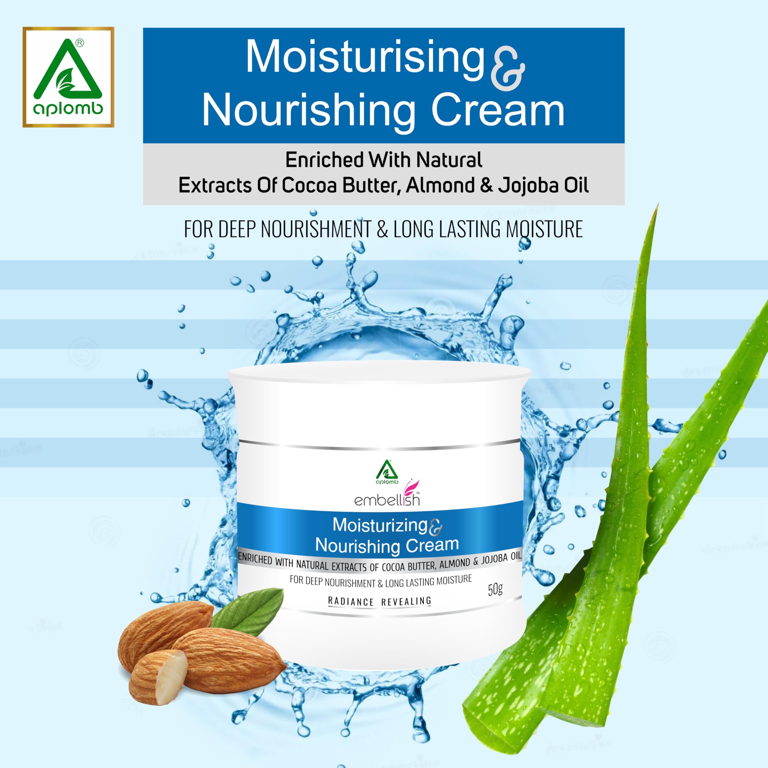 Aplomb Embellish Moisturizing & Nourishing Face Cream with Cocoa Butter, Almond Oil, Jojoba Oil, Aloe Vera & Beeswax - Hydrating Daily Moisturizer for Men & Women (Pack of 2) | Perfect for Dry Skin Care Routine, Day & Night Use, Gift for Her & Him