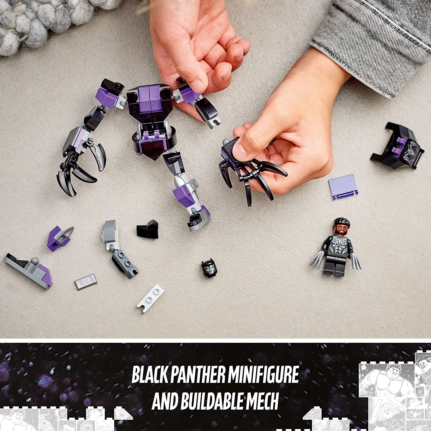 LEGO Marvel Black Panther Mech Armor 76204 Building Kit - Superhero Action Figure Toy Set for Kids & Collectors | Perfect for Playtime, Display & Marvel Fans