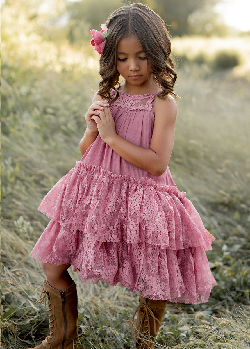 Elegant Catrina Dress in Dusty Rose - Flowy Maxi Dress for Women | Perfect for Weddings, Parties & Special Occasions