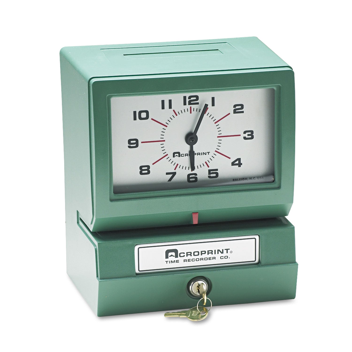 Acroprint® Model 150 Heavy Duty Time Clock - Automatic Punch Card Machine with Month/Date/12-Hour Time Stamp - Green | Ideal for Offices, Factories & Employee Attendance Tracking