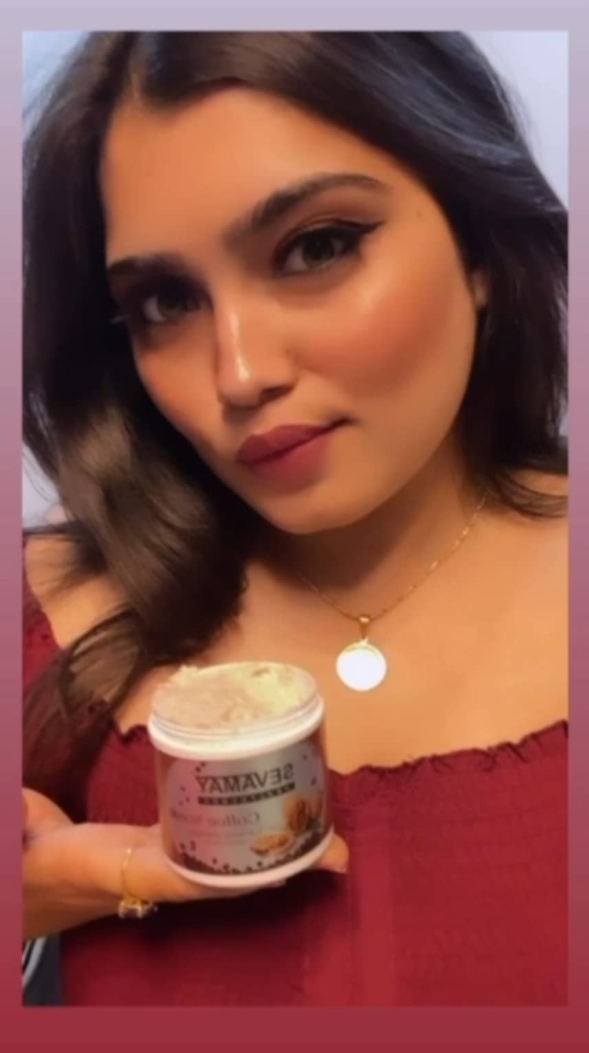 SEVAMAY Organic Coffee Scrub for Body & Face - Exfoliating & Moisturizing Skincare - Perfect for Dry Skin, Acne & Cellulite Treatment - Use in Shower or Spa for Smooth & Glowing Skin