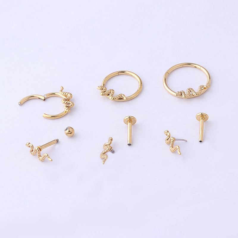 16G Surgical Steel Nose Ring, Lip Ring, Labret Push Pin Stud - Hypoallergenic Body Jewelry for Piercings | Perfect for Everyday Wear, Parties & Special Occasions (HSPJ710)