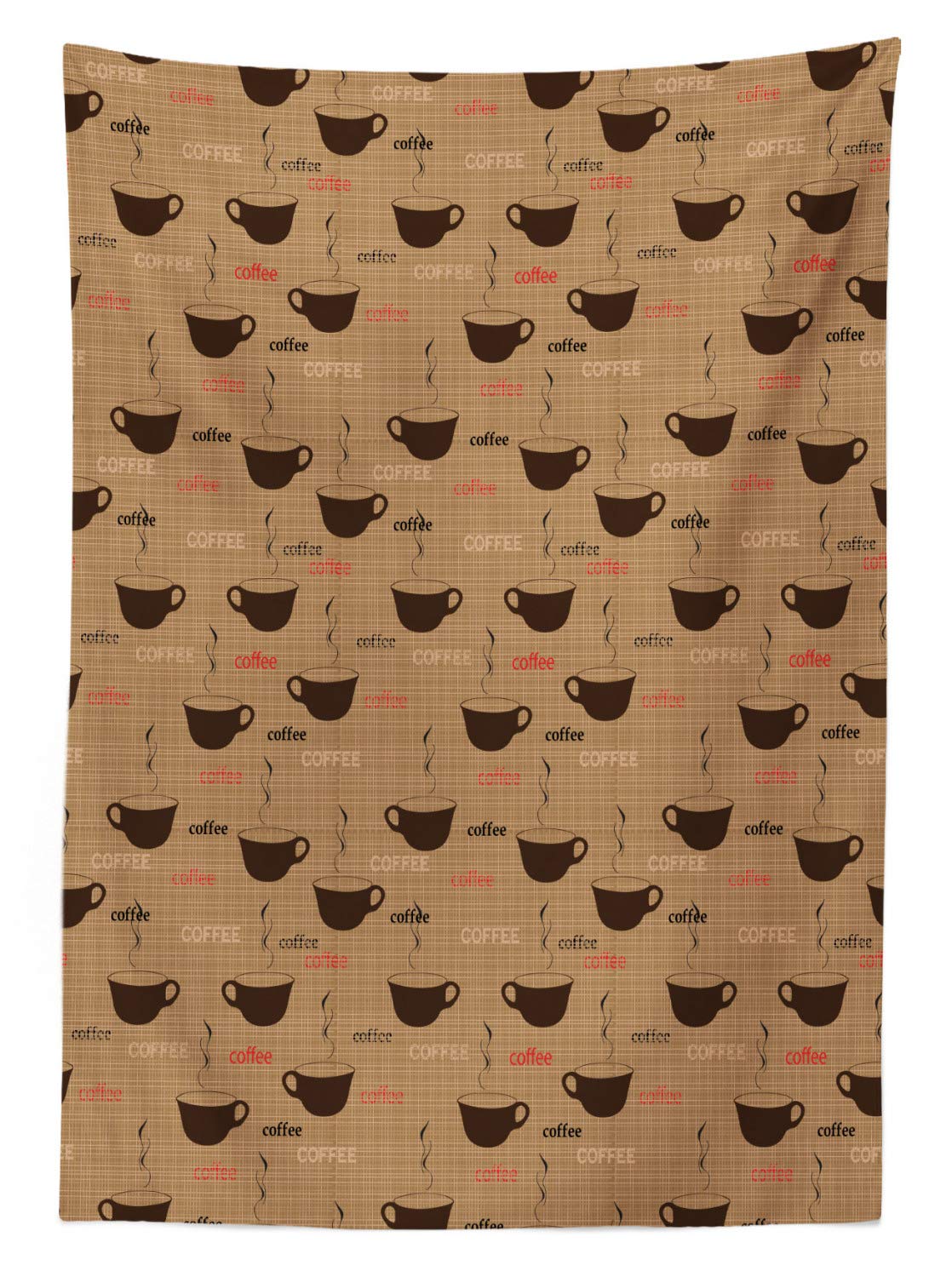 Ambesonne Coffee Tablecloth - Earthen Tone Espresso Latte Design, 52
