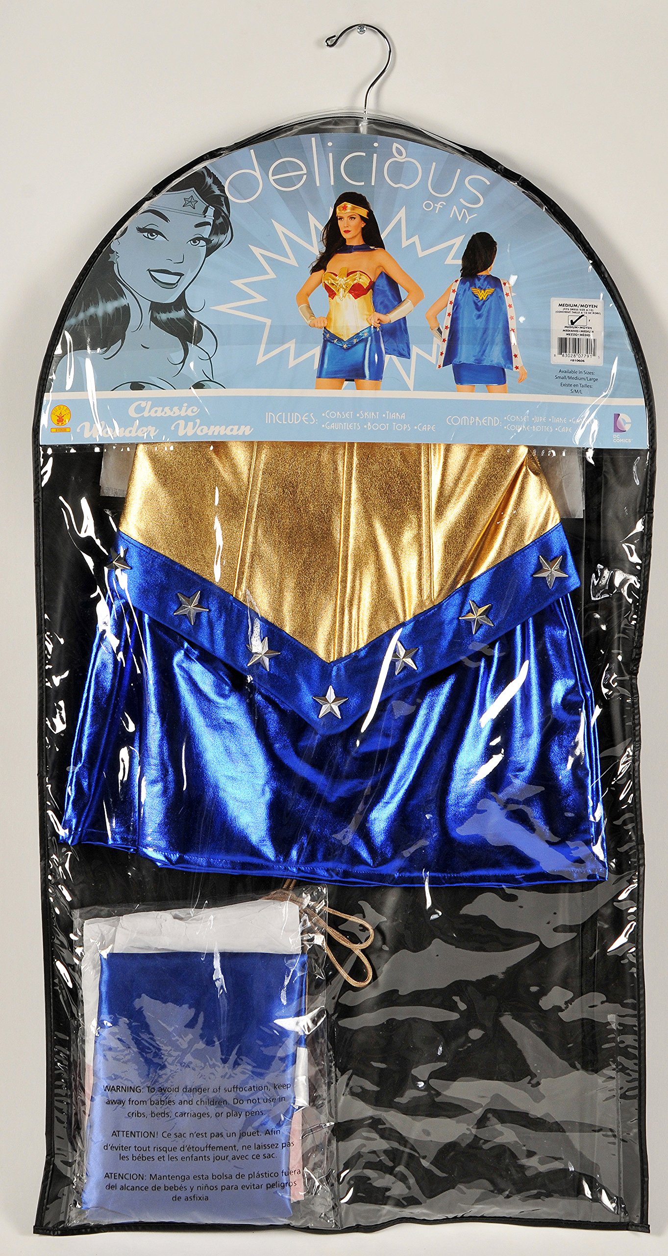 DC Comics Wonder Woman Classic Deluxe Costume for Kids & Adults - Superhero Cosplay Outfit for Halloween, Comic Con & Dress Up Parties