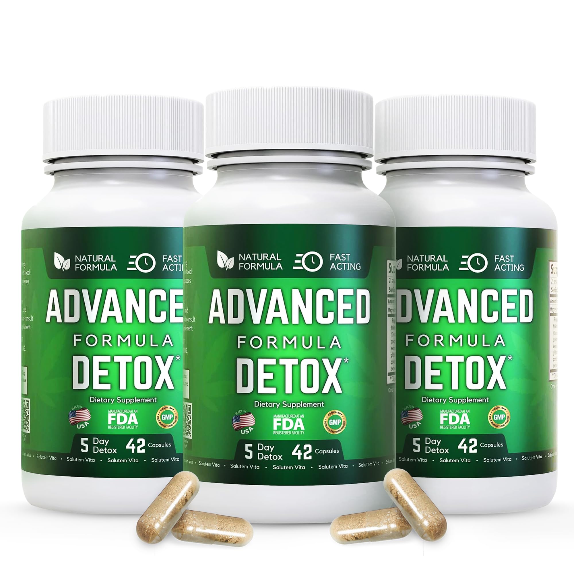 Natural Detox Cleanse Supplement with Milk Thistle & Licorice Powder - Advanced Body Detox for Women & Men - 126 Capsules (3 Pack) for Liver Support & Digestive Health - Perfect for Post-Holiday Cleanse & Wellness Routine