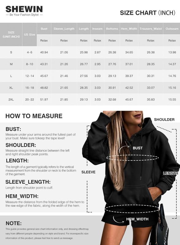 SHEWIN Women's 2-Piece Oversized Hoodie & Shorts Lounge Set - Soft Sweatsuit Tracksuit for Casual Wear, Home Relaxation & Gym Workouts
