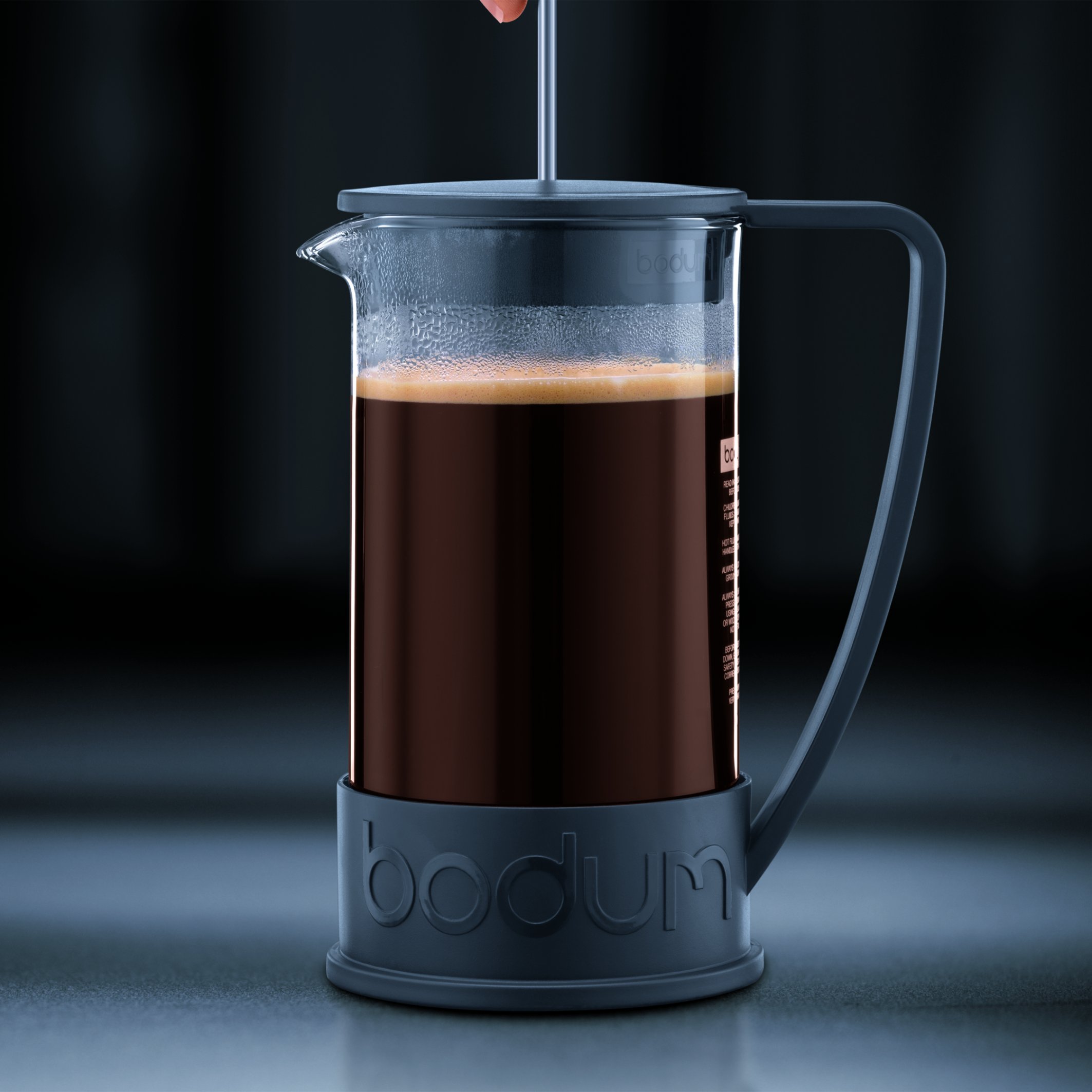Bodum 51oz Brazil French Press Coffee Maker - Heat-Resistant Borosilicate Glass, Durable Black Coffee Press - Perfect for Home, Office & Camping Brewing