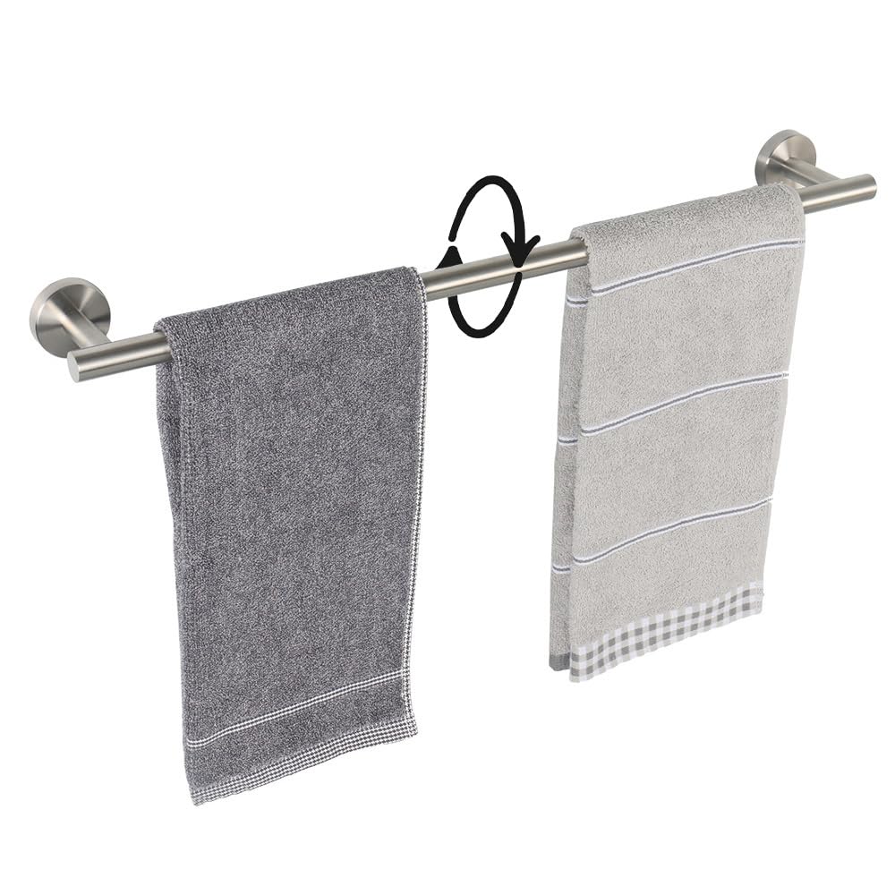Premium TocTen 24IN Bath Towel Bar - Heavy Duty SUS304 Stainless Steel Wall Mounted Towel Holder for Bathroom, Brushed Nickel Finish - Perfect for Spa, Hotel & Luxury Home Decor