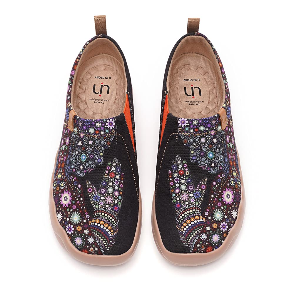 UIN Women's Art Travel Slip-On Shoes - Lightweight Breathable Casual Loafers for Women - Comfortable Walking Shoes for Travel, Work & Everyday Wear