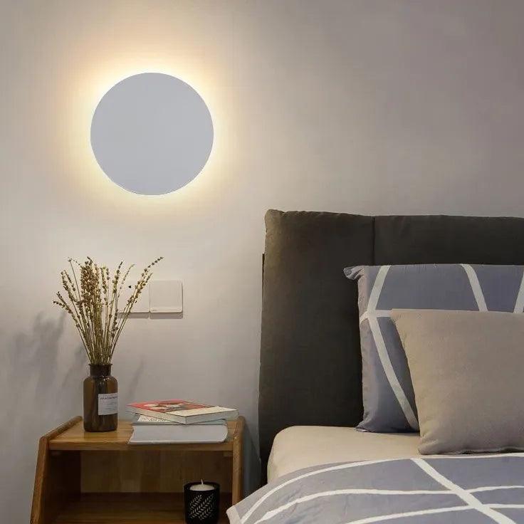 Round LED Wall Light for Indoor Use - Modern Dimmable Fixture for Living Room, Bedroom, and Hallway Lighting