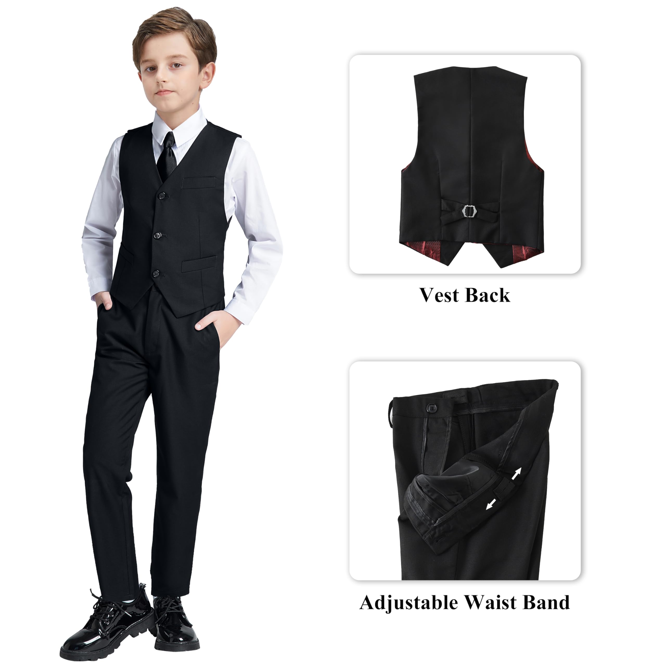 JPF Boys Formal Suit Set - Slim Fit Kids Tuxedo for Weddings, Parties & Special Occasions | Toddler & Teen Dress Suit Outfit | Perfect for Prom, Graduation & Family Events